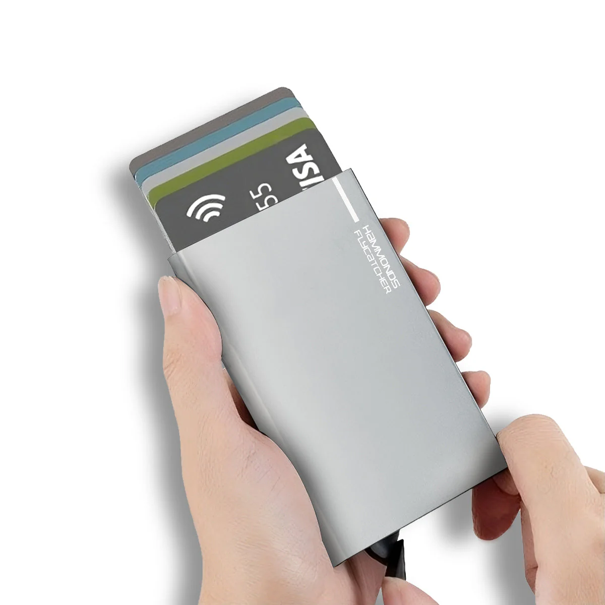 ATM Debit/Credit Card Holder for Men and Women - Aluminum Metal RFID Protected Smart Pop-Up Card Holder Wallet for Men - Image 9