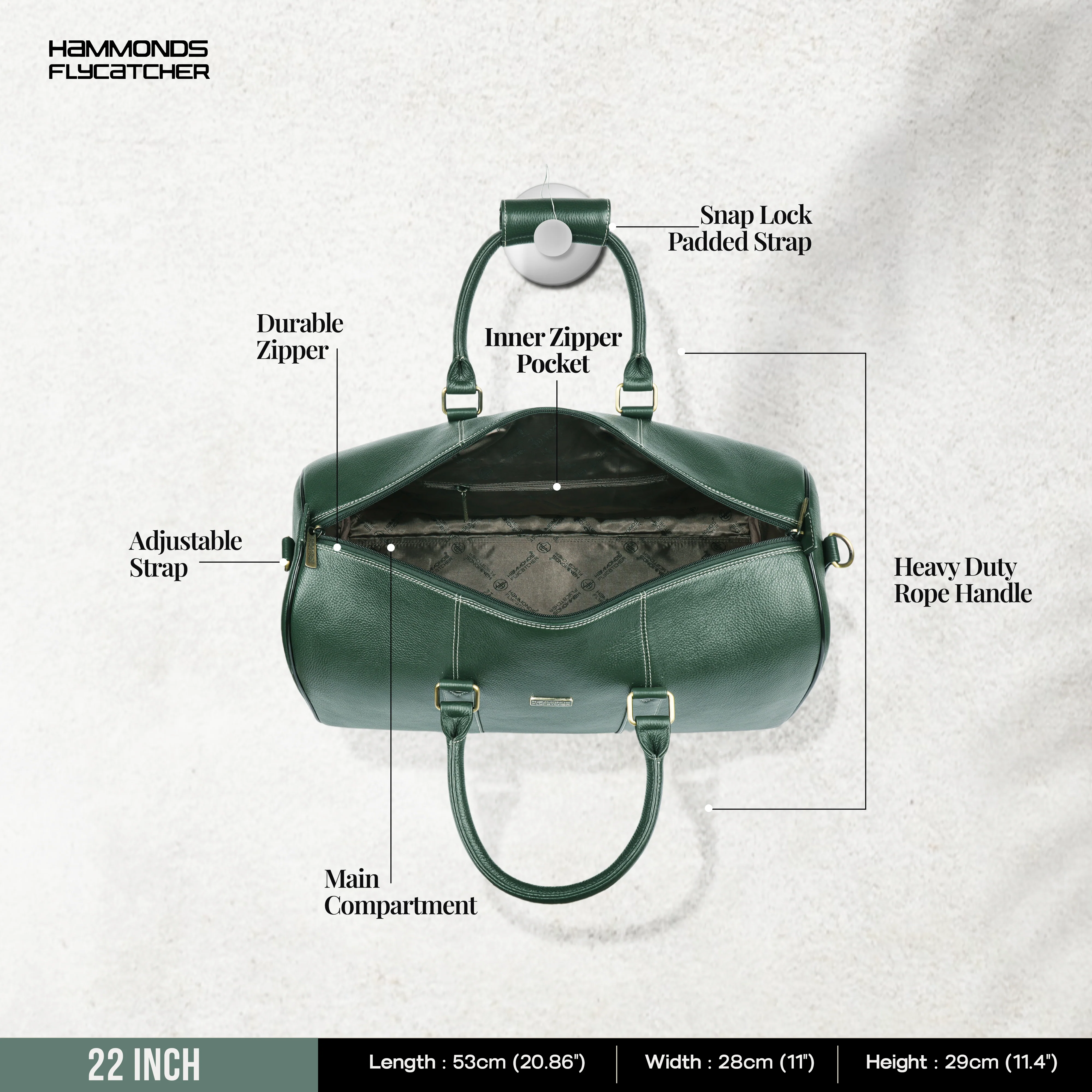 Duffle Bag for Travel - Genuine Leather Travel Bag for Luggage - Ideal Cabin Weekender Bag - Spacious, Stylish and Durable - Image 34
