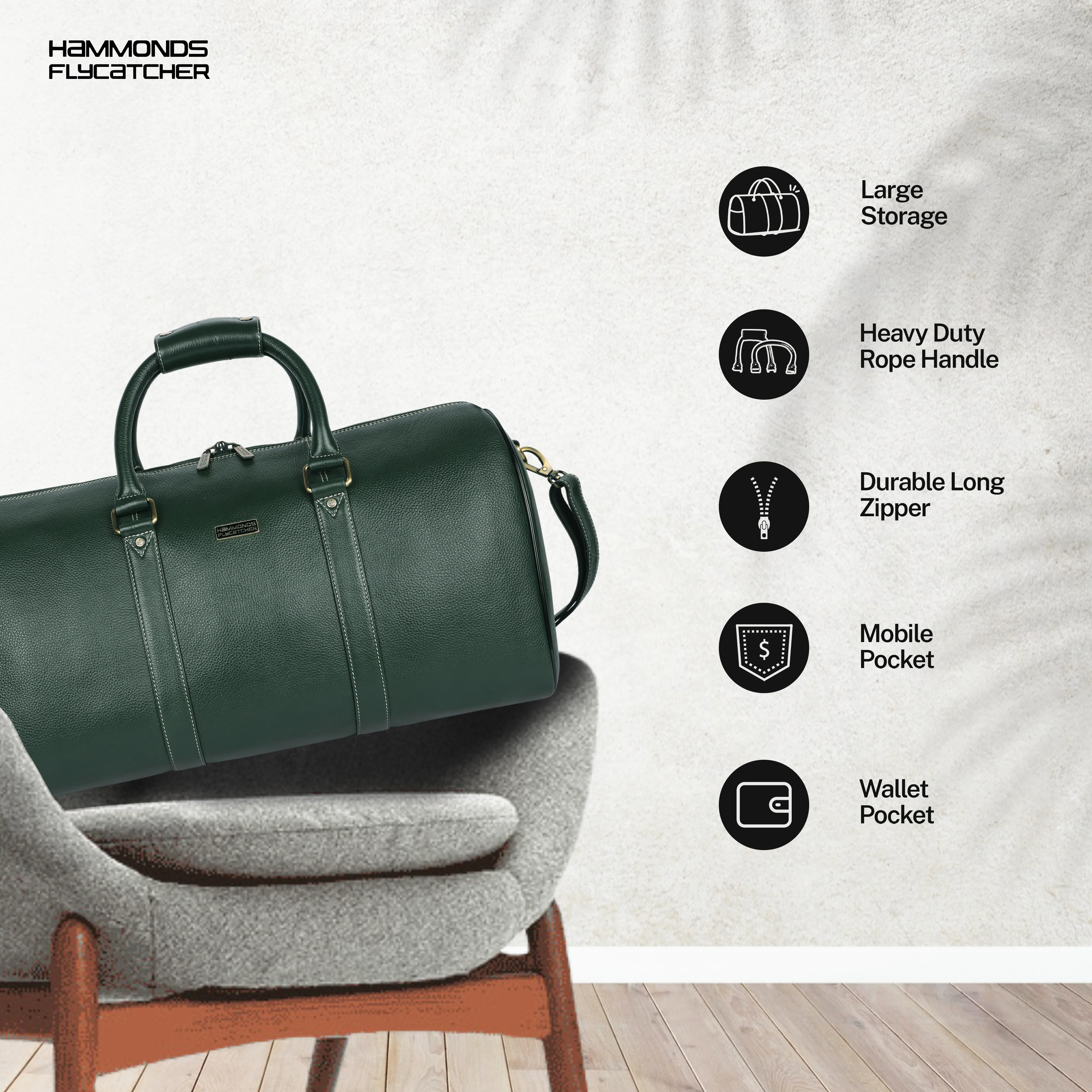 Duffle Bag for Travel - Genuine Leather Travel Bag for Luggage - Ideal Cabin Weekender Bag - Spacious, Stylish and Durable - Image 35