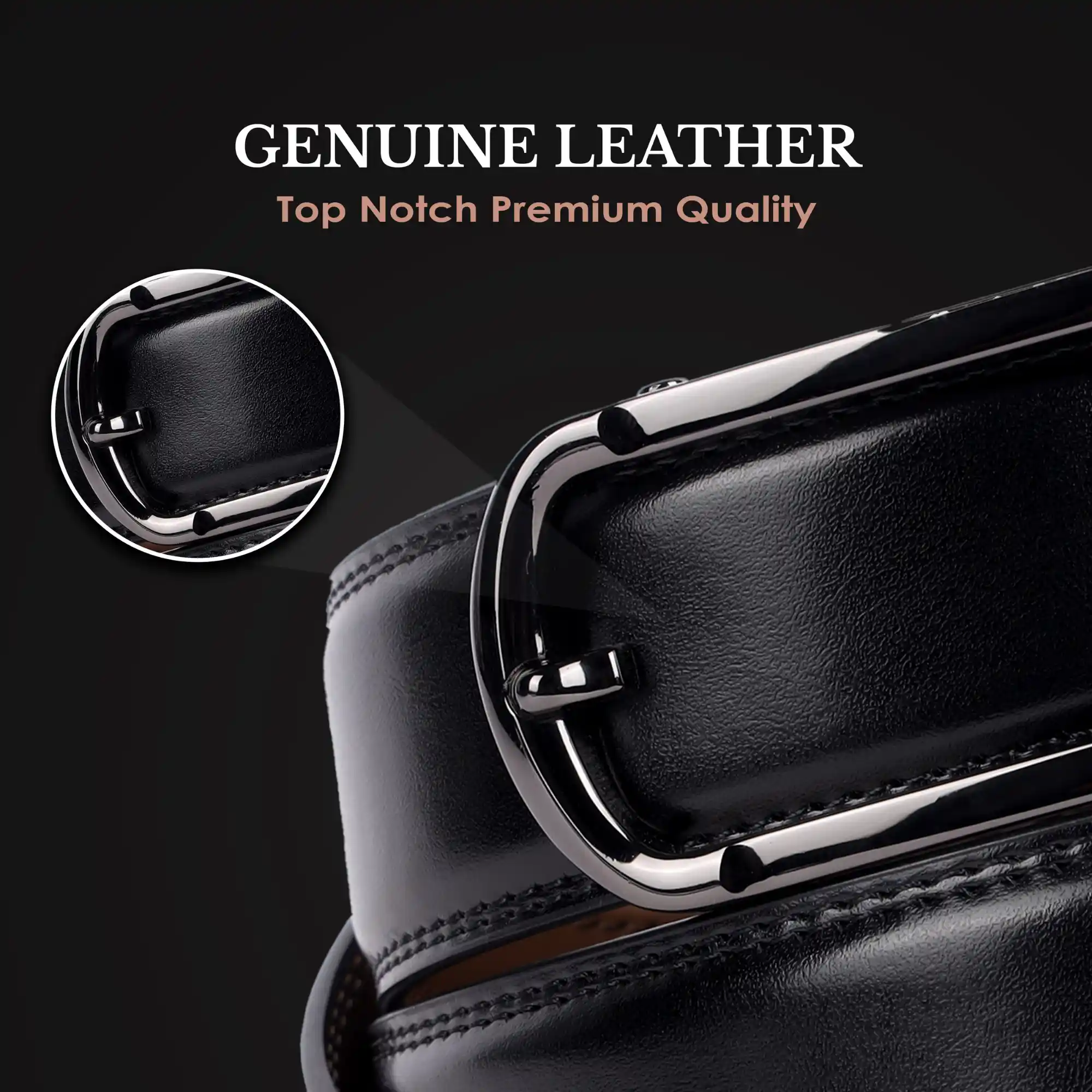 Genuine Leather Belts for Men, Autolock Micro Adjustable Ratchet Track Leather Belt for Men, Formal & Casual Leather Belt - Image 14