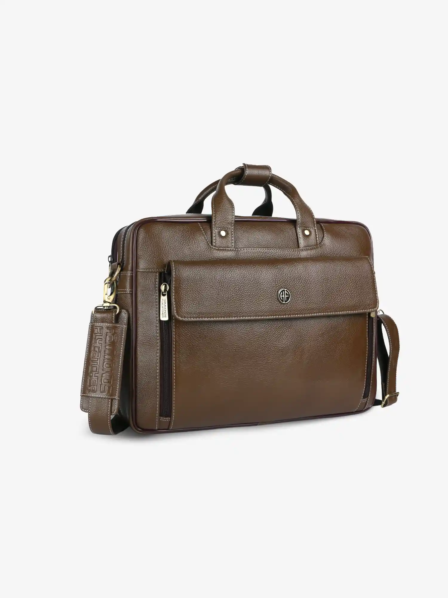 Genuine Leather Expandable Laptop Bag for Men with Adjustable Strap - Fits Upto 15.6" Laptop/MacBook - 1 Year Warranty - Image 10