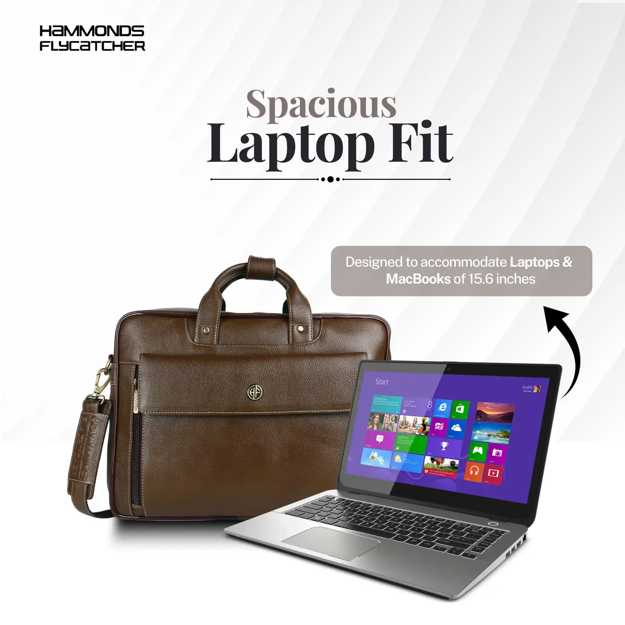 Genuine Leather Expandable Laptop Bag for Men with Adjustable Strap - Fits Upto 15.6" Laptop/MacBook - 1 Year Warranty - Image 16