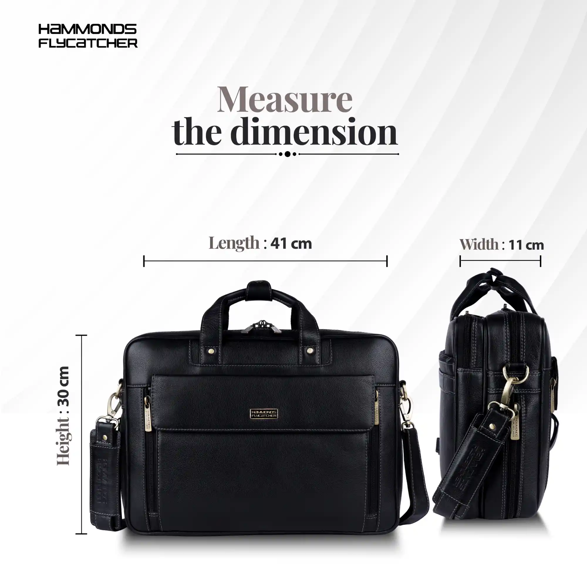 Genuine Leather Expandable Laptop Bag for Men with Adjustable Strap - Fits Upto 15.6" Laptop/MacBook - 1 Year Warranty - Image 53