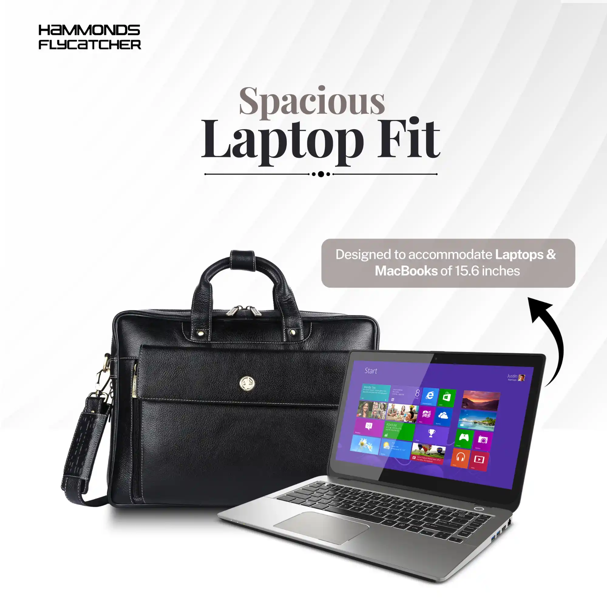Genuine Leather Expandable Laptop Bag for Men with Adjustable Strap - Fits Upto 15.6" Laptop/MacBook - 1 Year Warranty - Image 62