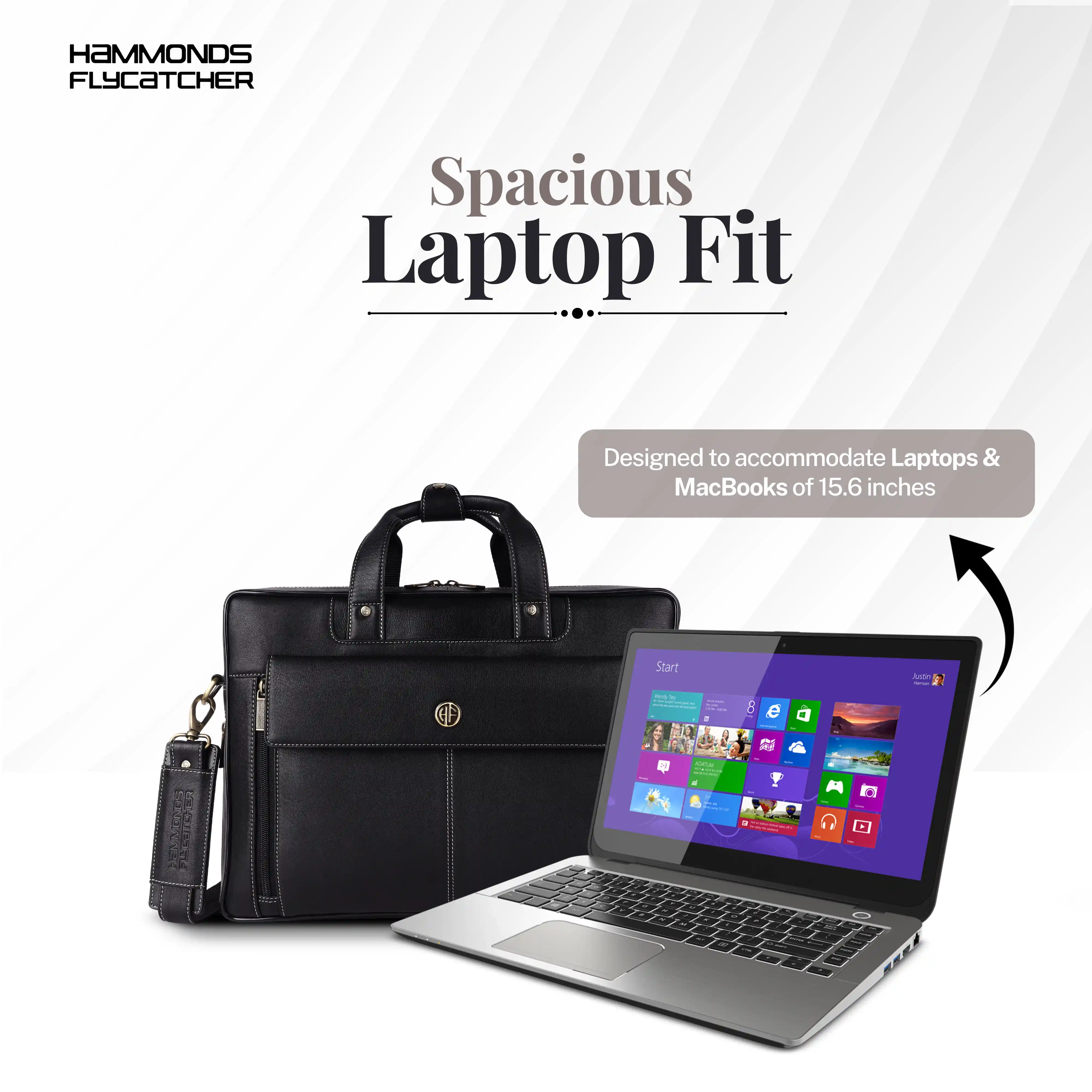 Genuine Leather Expandable Laptop Bag for Men with Adjustable Strap - Fits Upto 15.6" Laptop/MacBook - 1 Year Warranty - Image 68