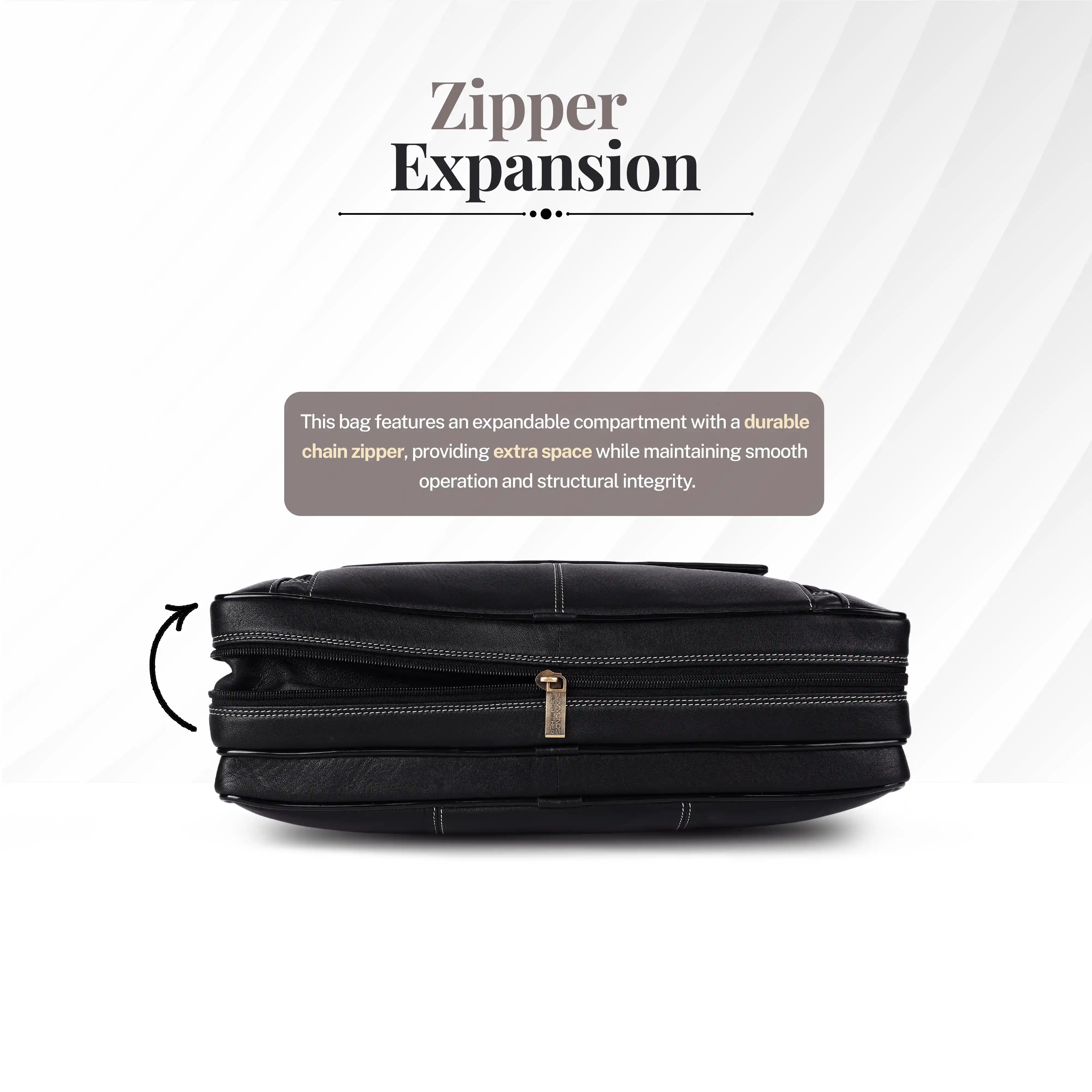 Genuine Leather Expandable Laptop Bag for Men with Adjustable Strap - Fits Upto 15.6" Laptop/MacBook - 1 Year Warranty - Image 72