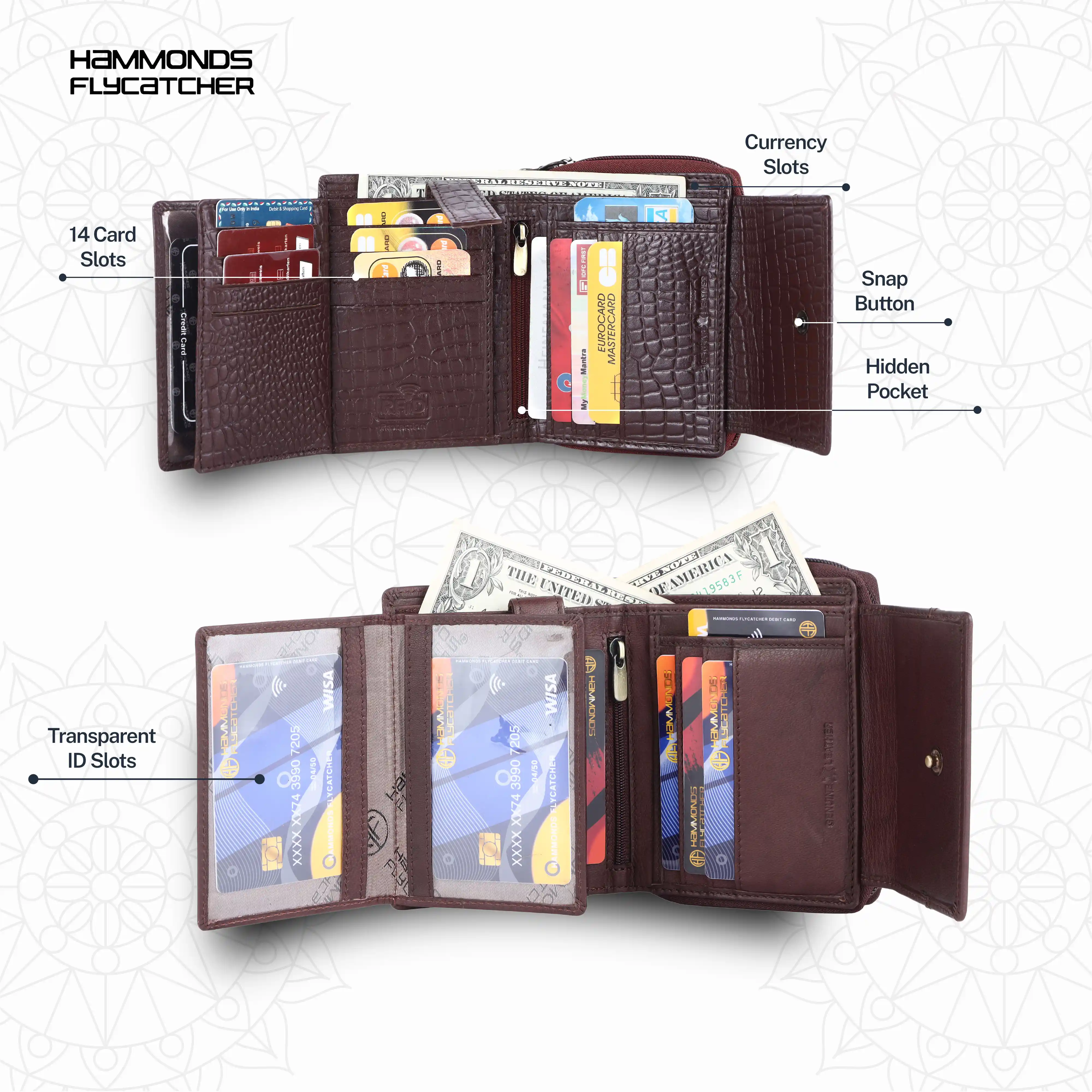 Genuine Leather Ladies Purse with 14 Cards Slots - Womens purses with RFID Protection - Image 18
