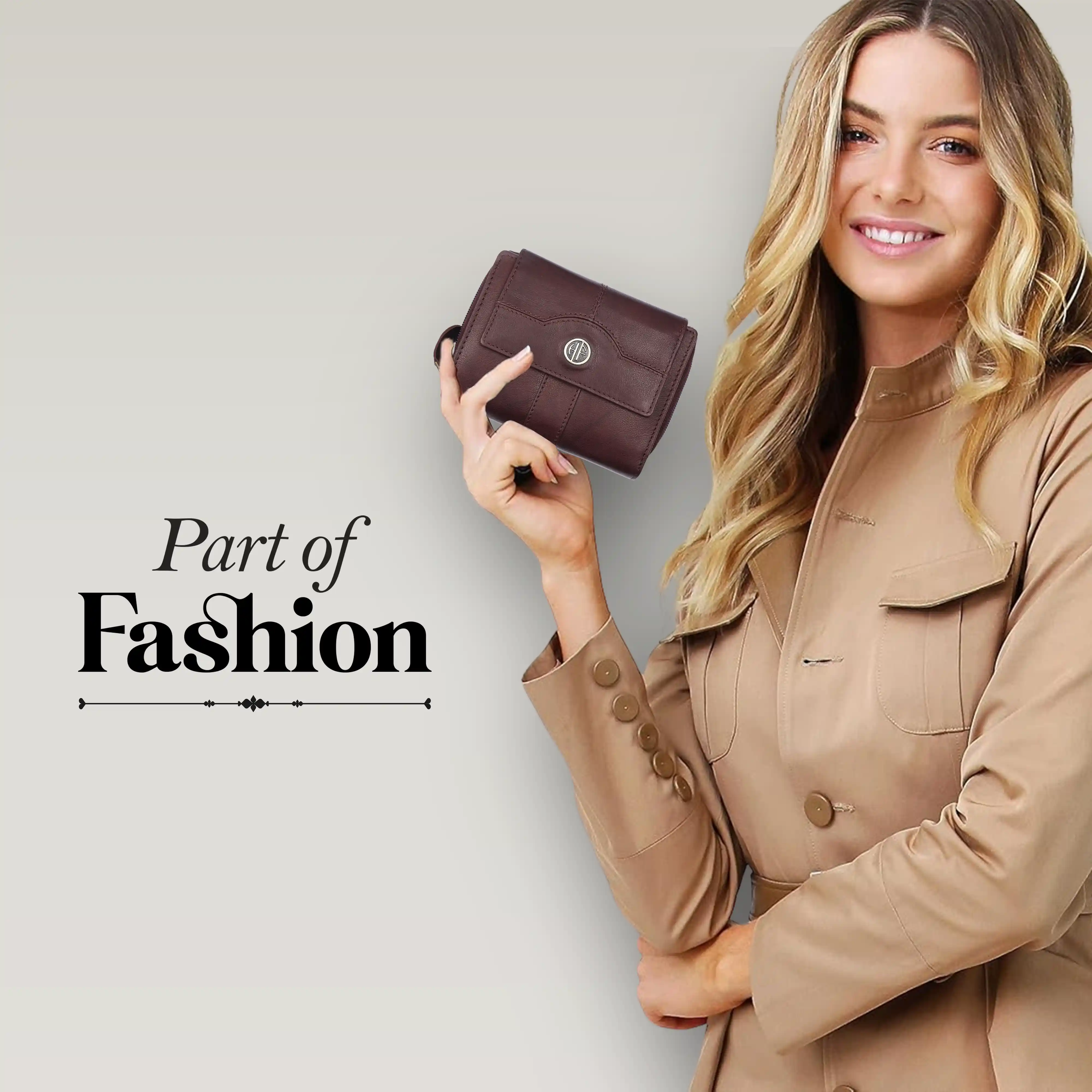 Genuine Leather Ladies Purse with 14 Cards Slots - Womens purses with RFID Protection - Image 86