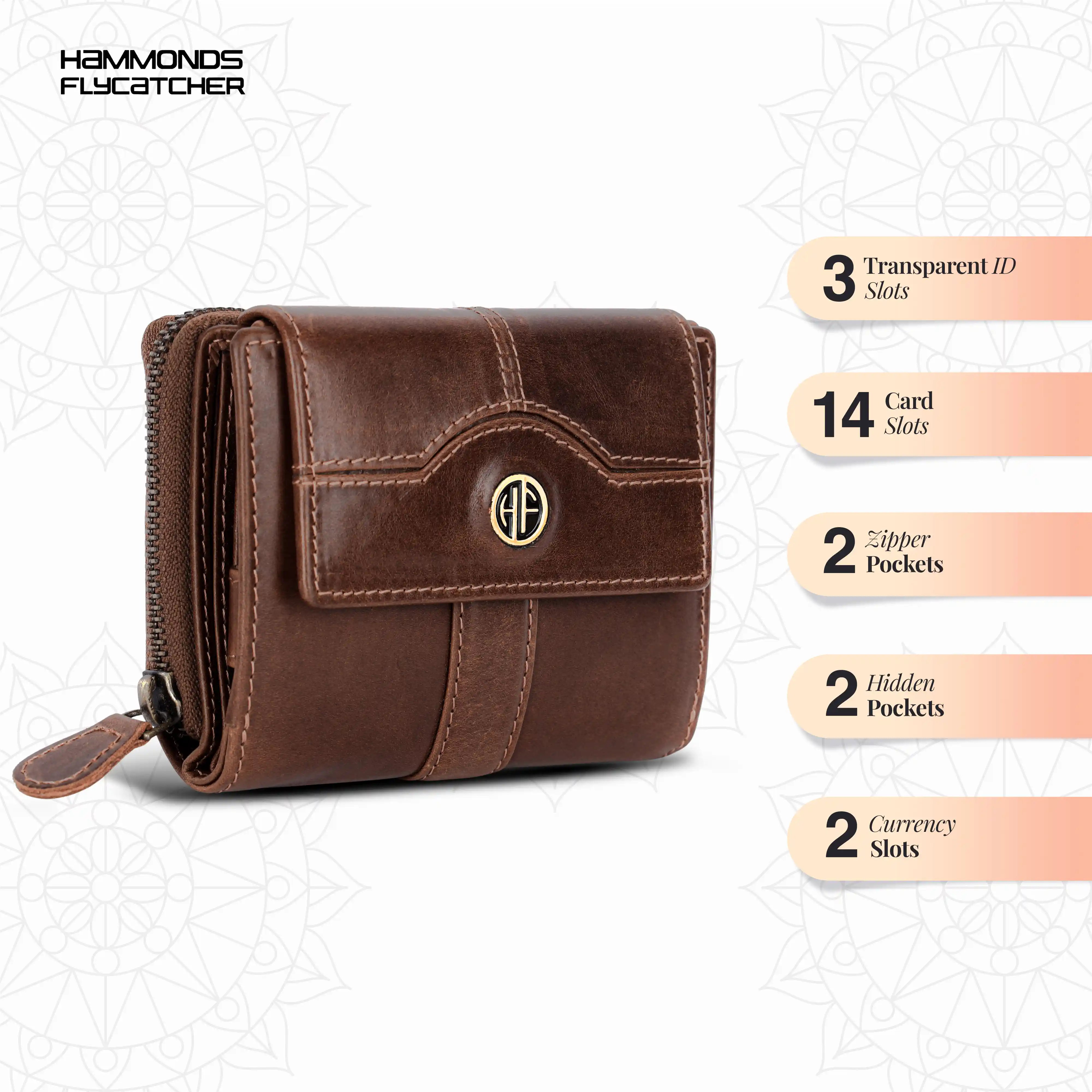 Genuine Leather Ladies Purse with 14 Cards Slots - Womens purses with RFID Protection - Image 99