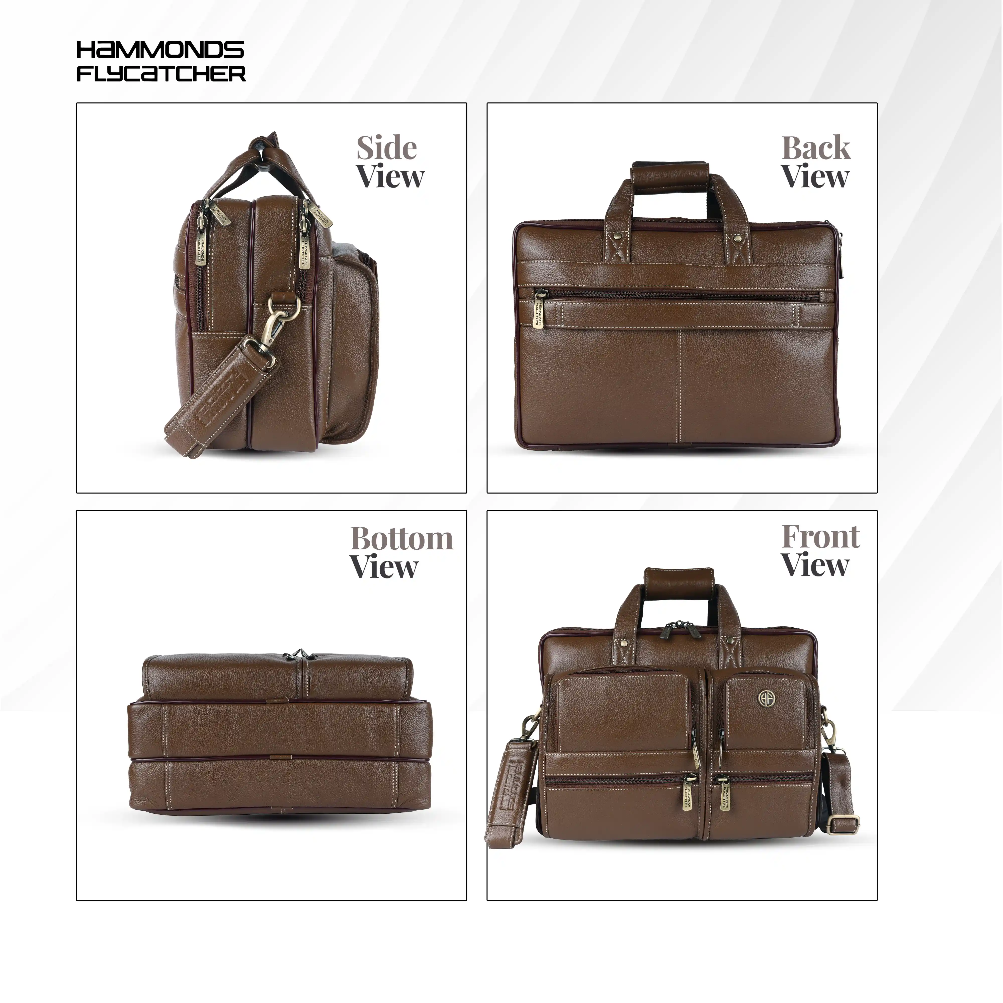 Genuine Leather Office Bag for Men - Fits Up to 15.6 Inch Laptop/MacBook - Image 11