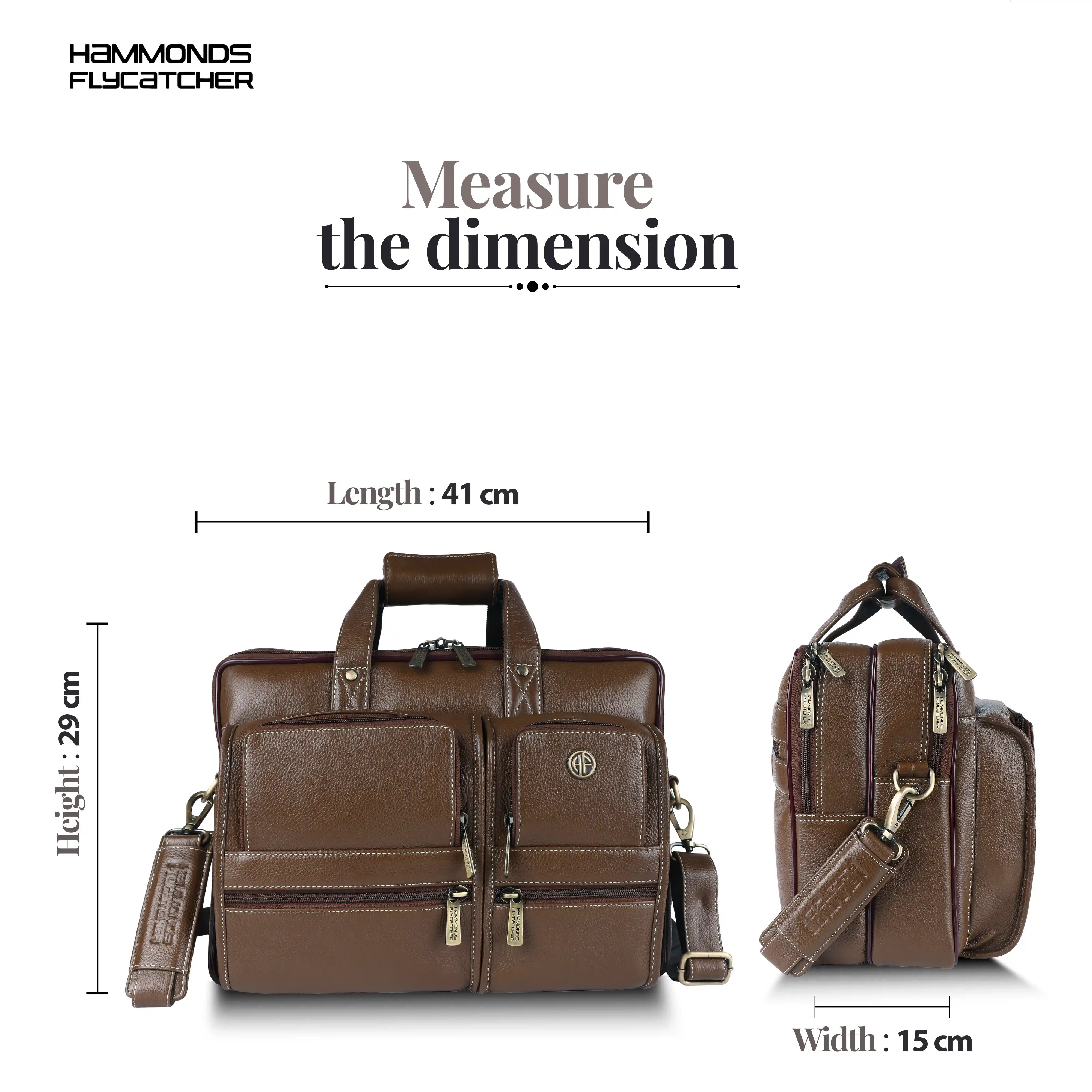 Genuine Leather Office Bag for Men - Fits Up to 15.6 Inch Laptop/MacBook - Image 12
