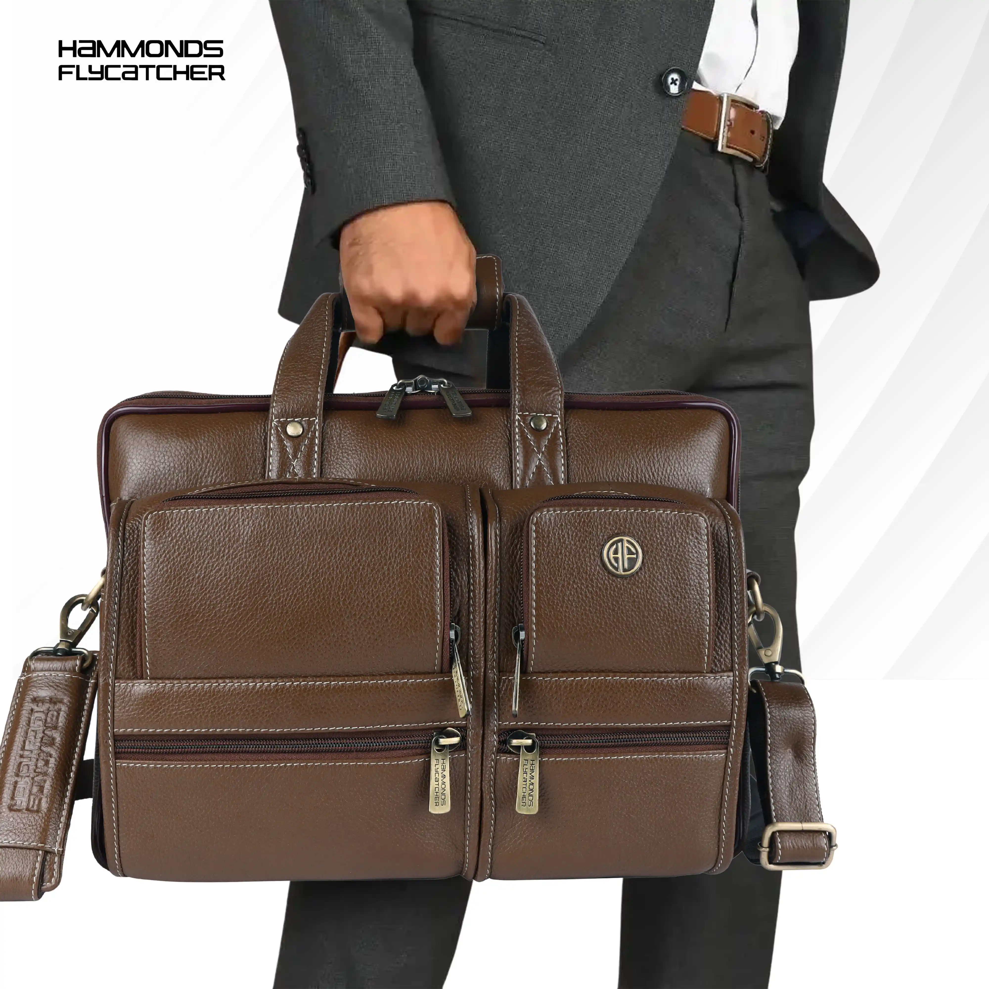 Genuine Leather Office Bag for Men - Fits Up to 15.6 Inch Laptop/MacBook - Image 13