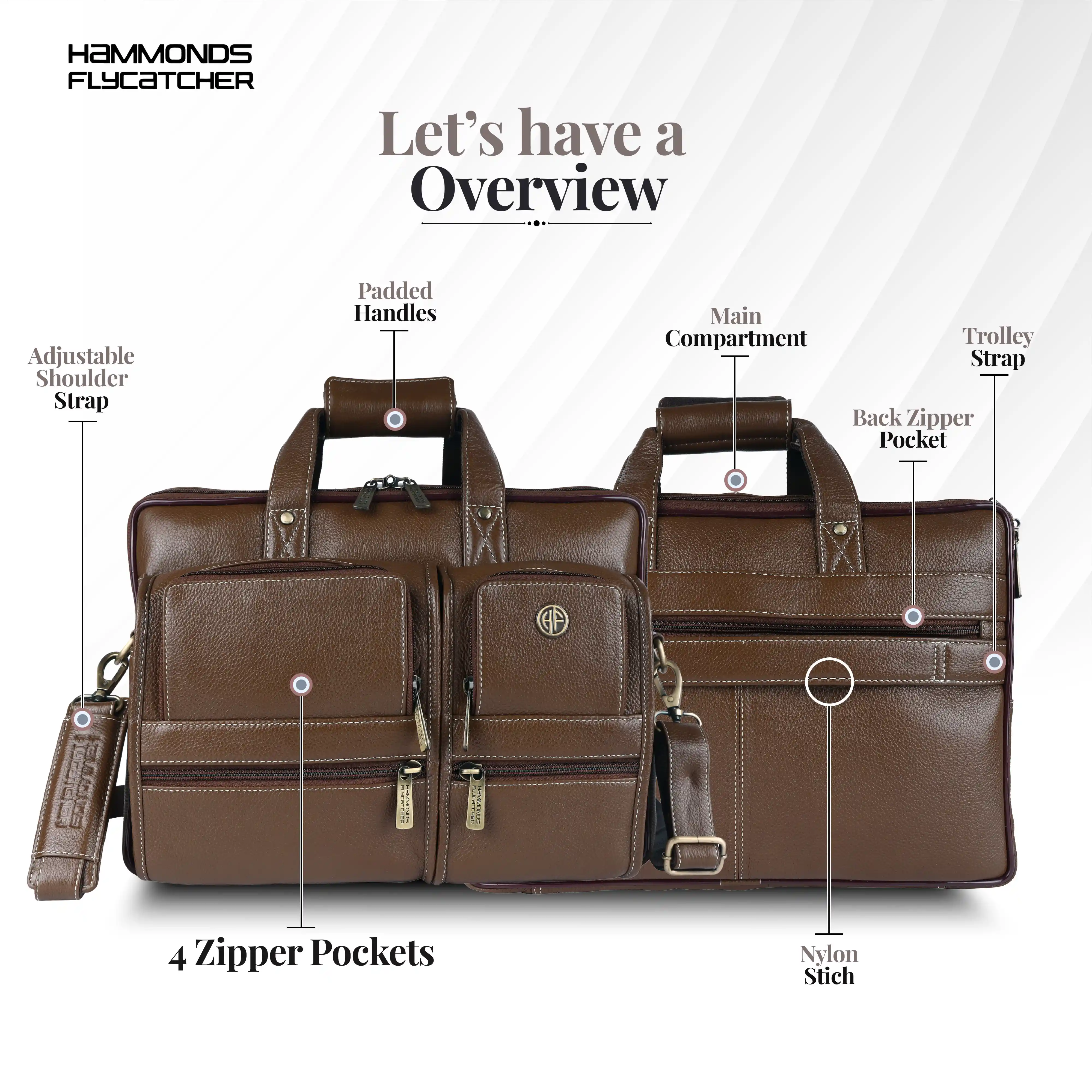 Genuine Leather Office Bag for Men - Fits Up to 15.6 Inch Laptop/MacBook - Image 15