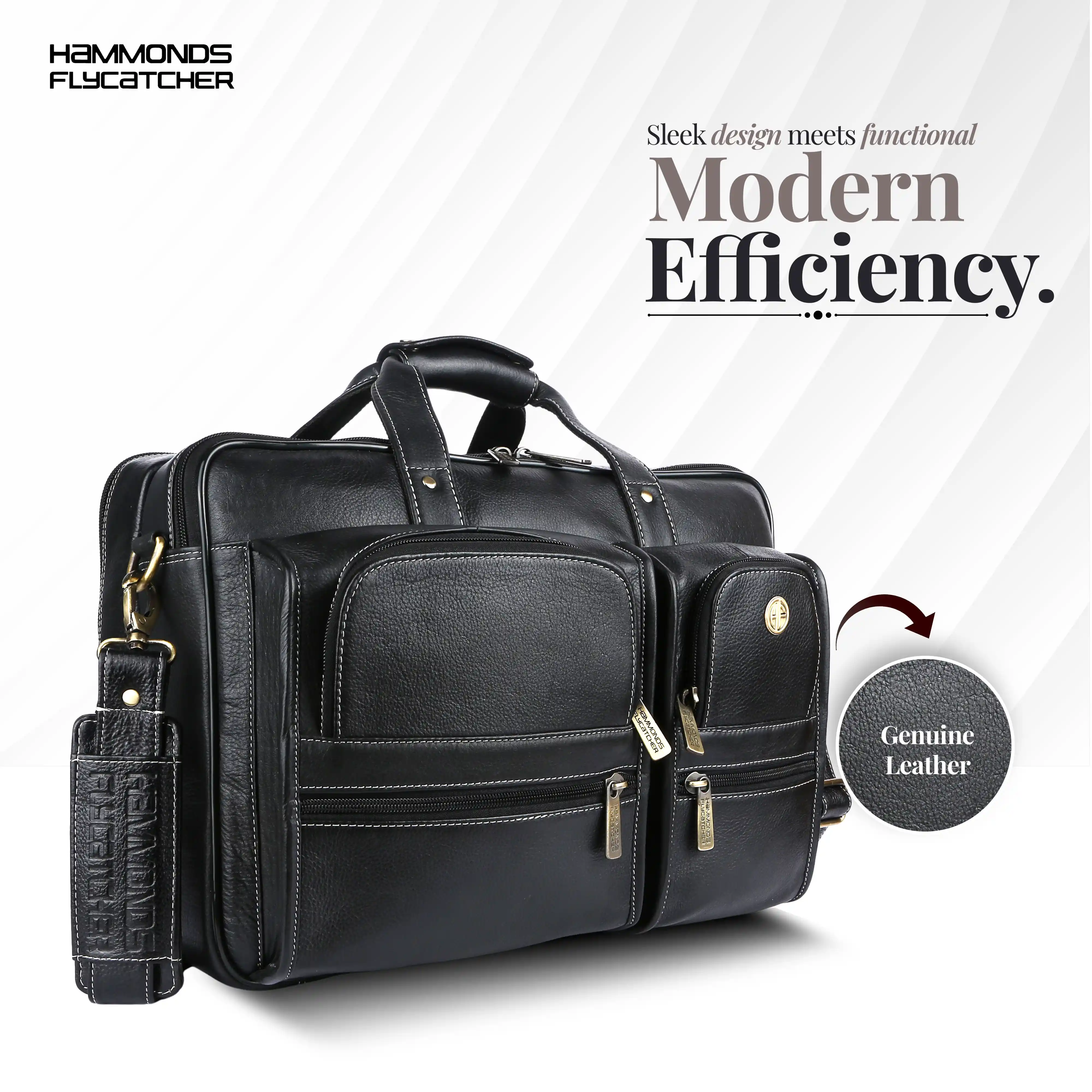 Genuine Leather Office Bag for Men - Fits Up to 15.6 Inch Laptop/MacBook - Image 18
