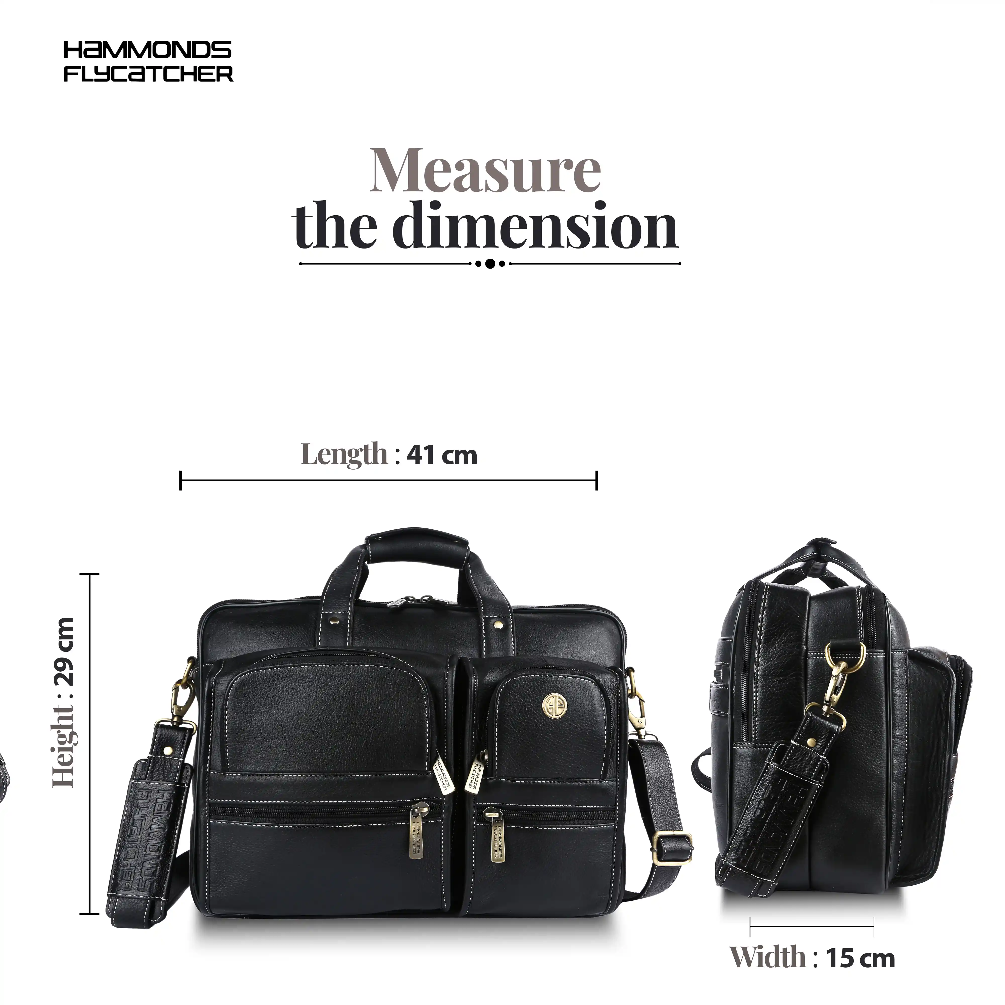 Genuine Leather Office Bag for Men - Fits Up to 15.6 Inch Laptop/MacBook - Image 21