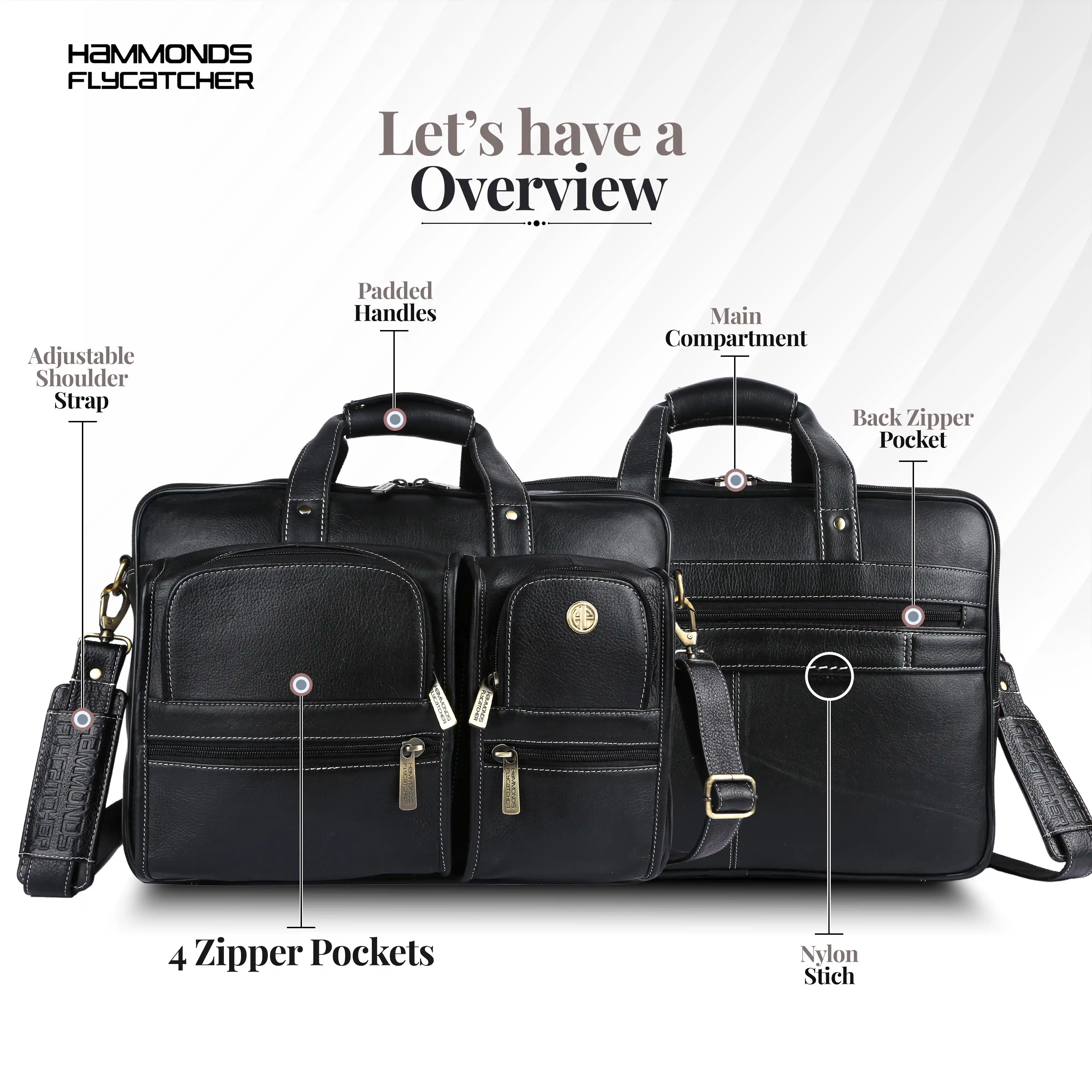 Genuine Leather Office Bag for Men - Fits Up to 15.6 Inch Laptop/MacBook - Image 22