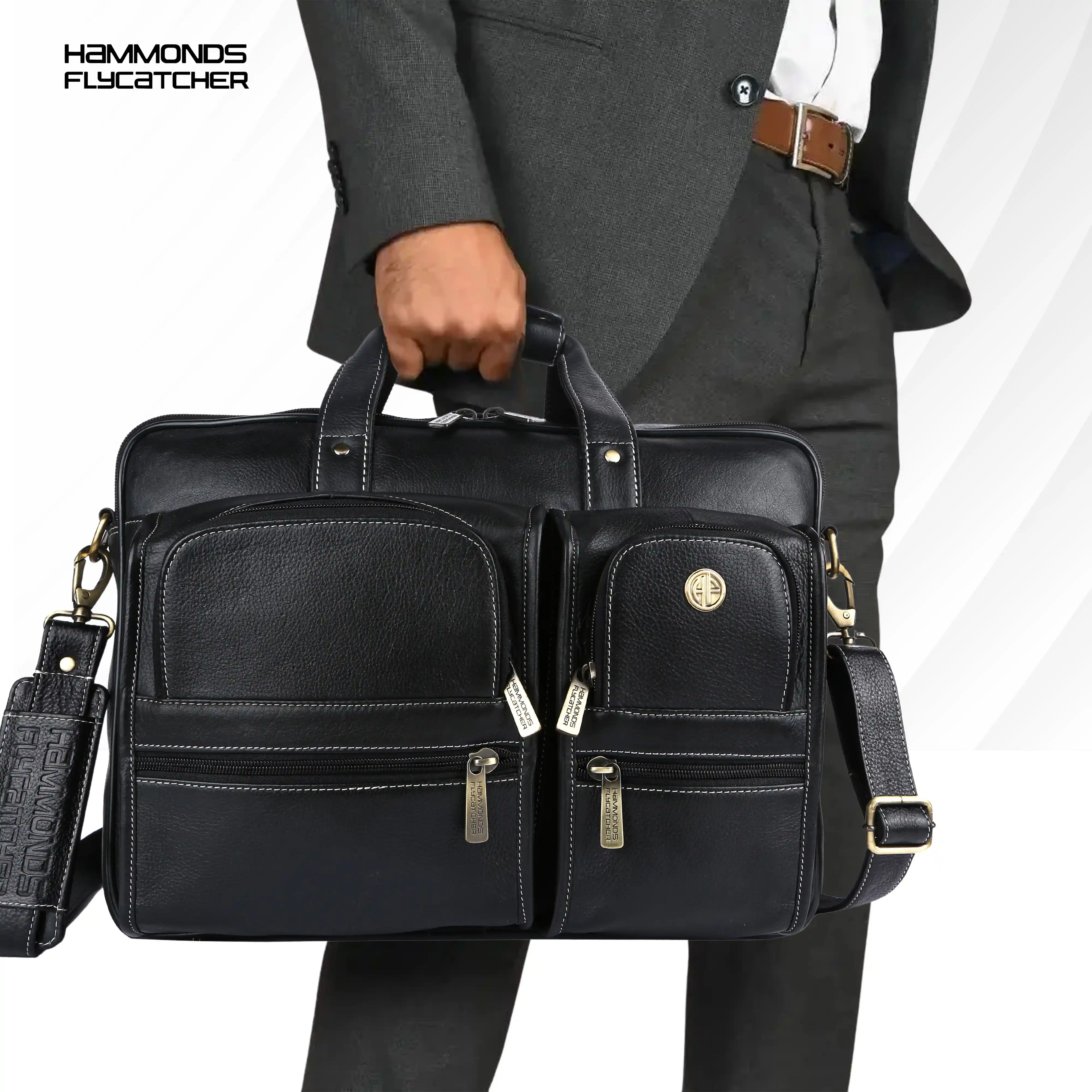 Genuine Leather Office Bag for Men - Fits Up to 15.6 Inch Laptop/MacBook - Image 24