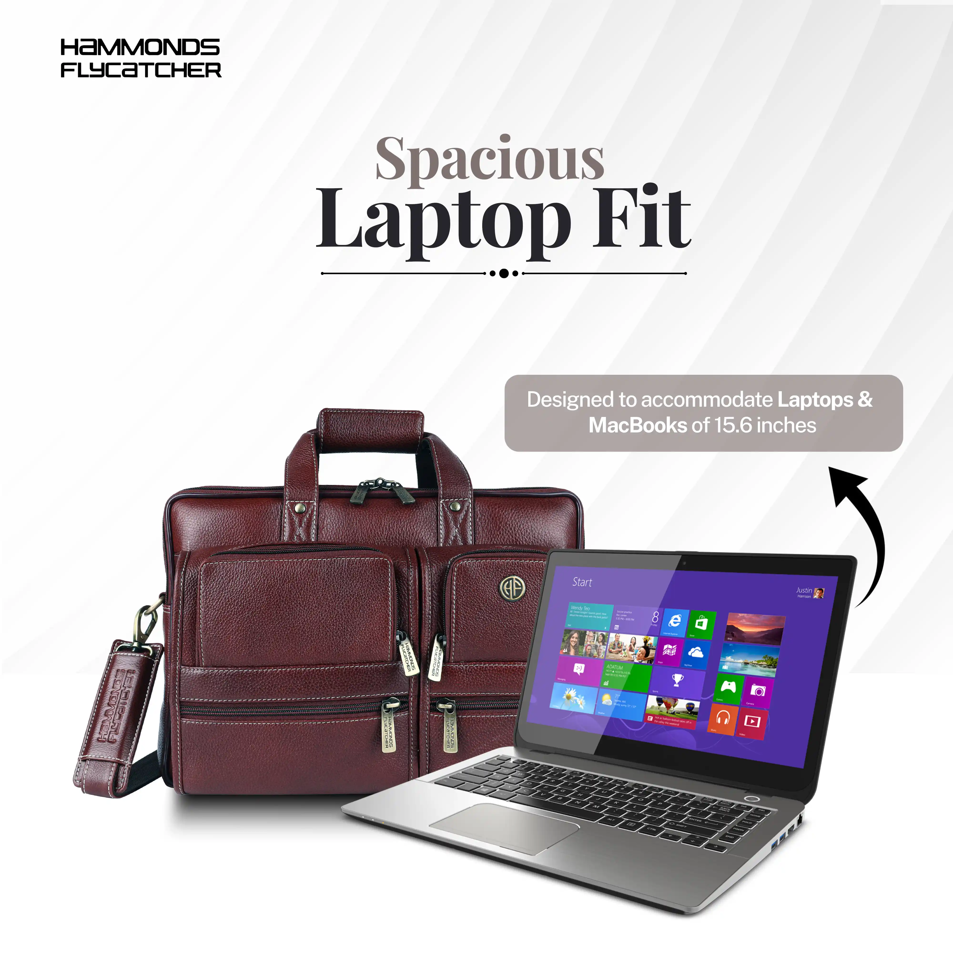 Genuine Leather Office Bag for Men - Fits Up to 15.6 Inch Laptop/MacBook - Image 5
