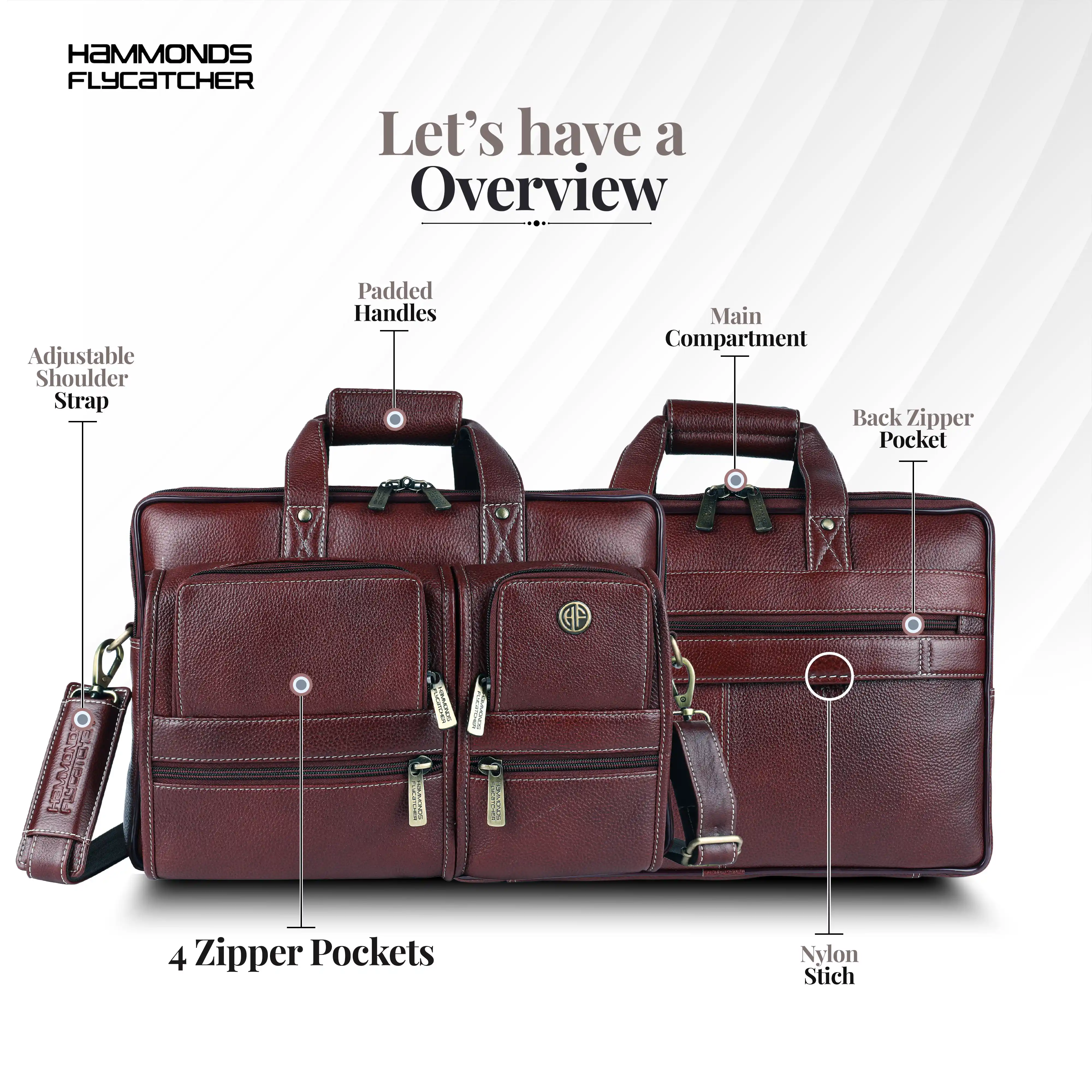 Genuine Leather Office Bag for Men - Fits Up to 15.6 Inch Laptop/MacBook - Image 6