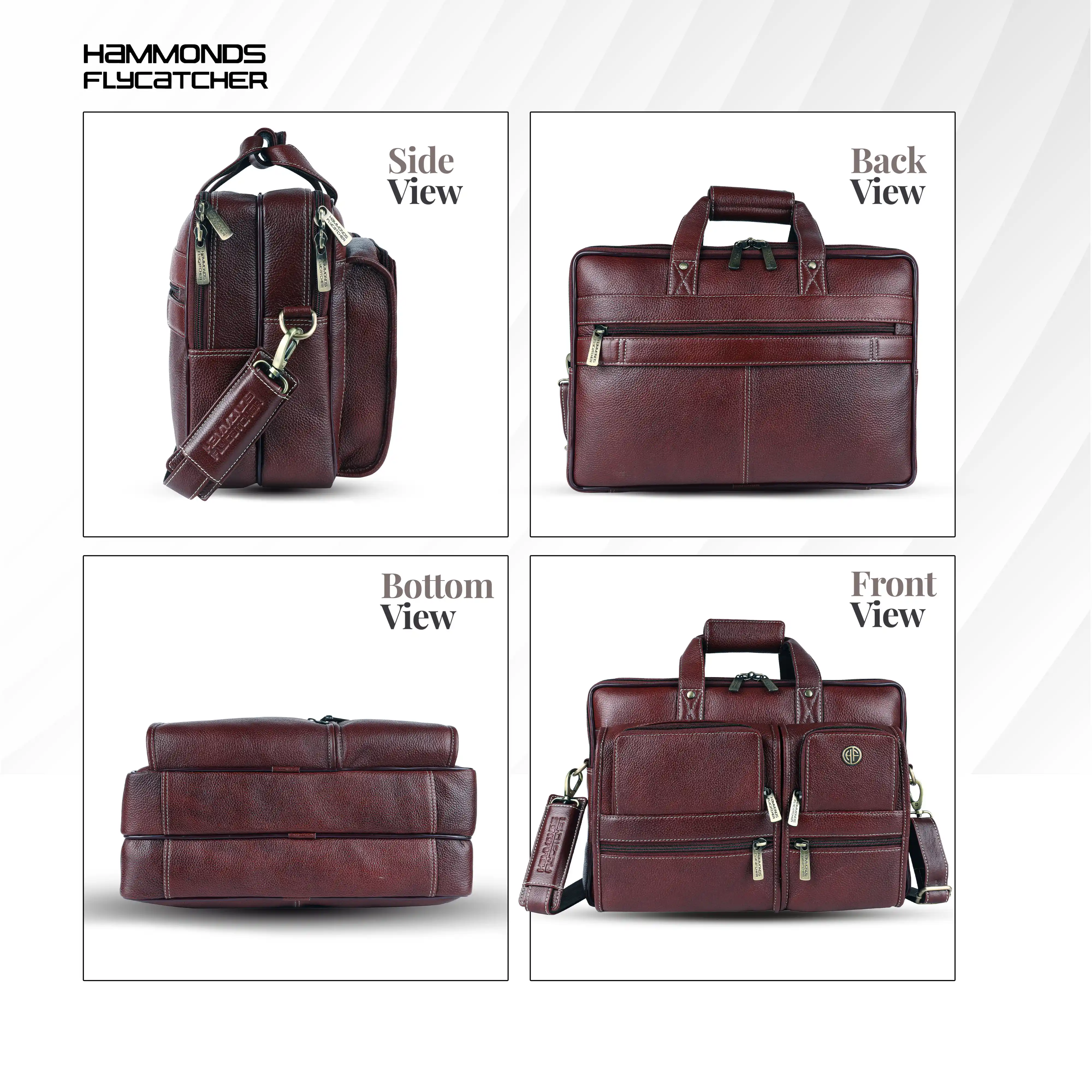 Genuine Leather Office Bag for Men - Fits Up to 15.6 Inch Laptop/MacBook - Image 7