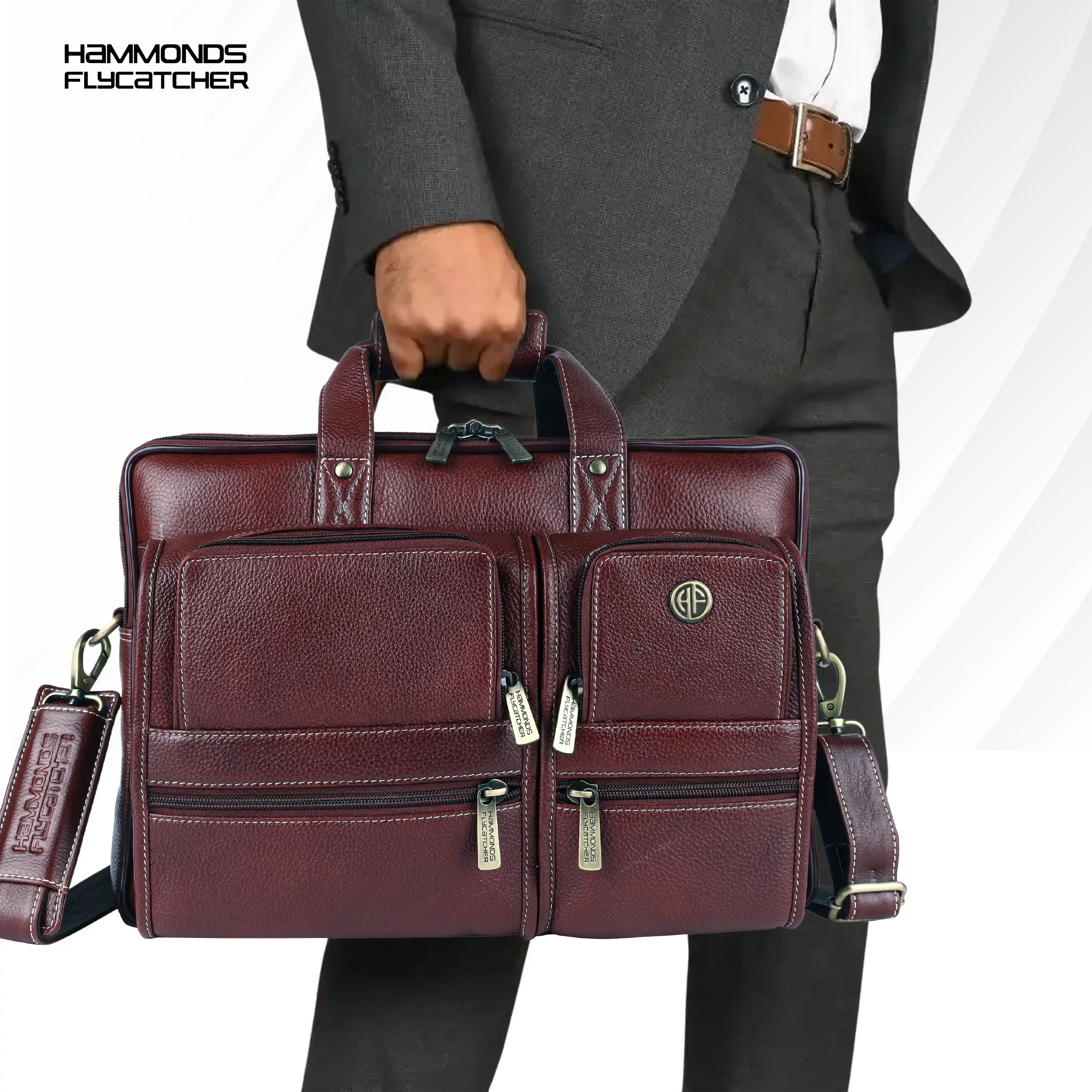 Genuine Leather Office Bag for Men - Fits Up to 15.6 Inch Laptop/MacBook - Image 8
