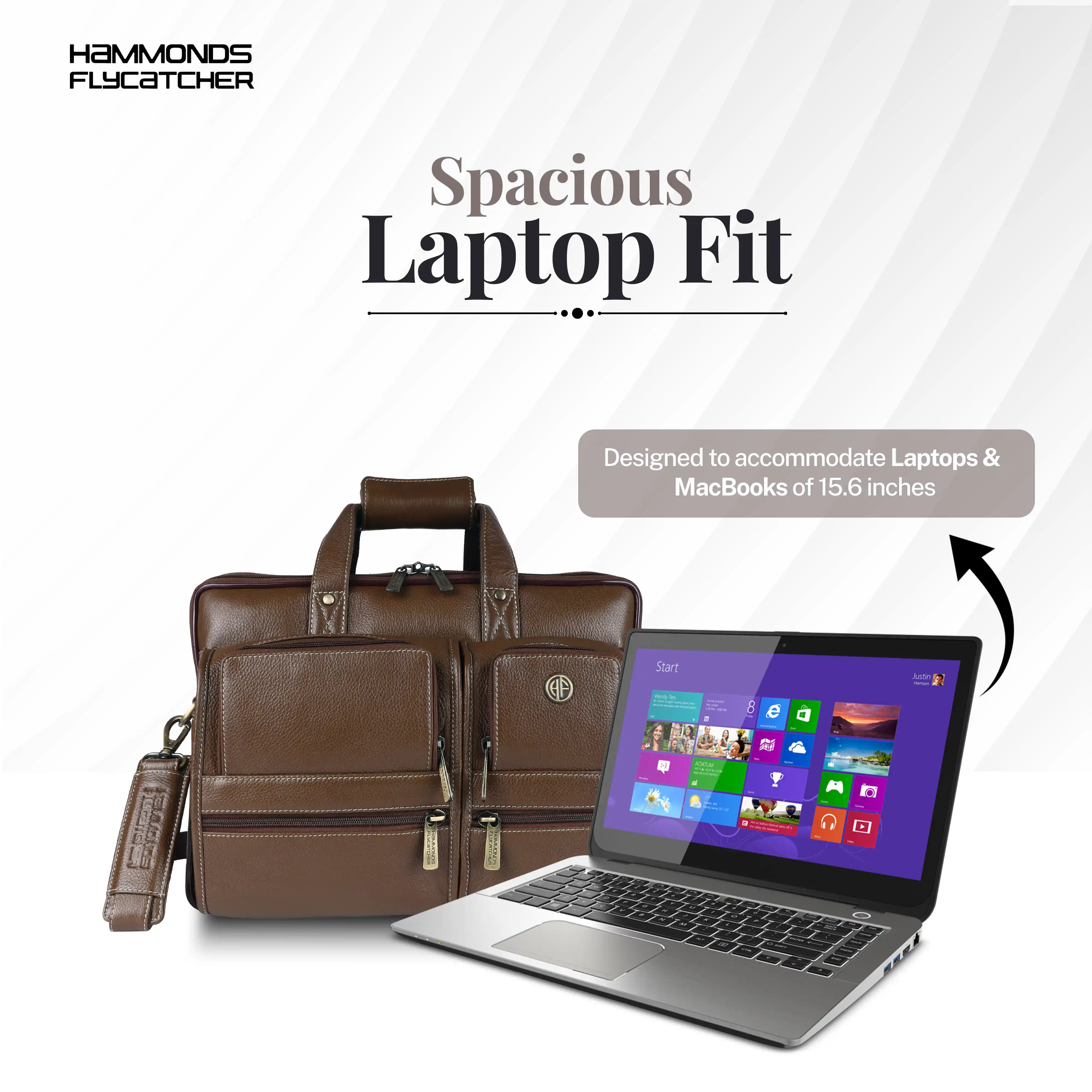 Genuine Leather Office Bag for Men - Fits Up to 15.6 Inch Laptop/MacBook - Image 9