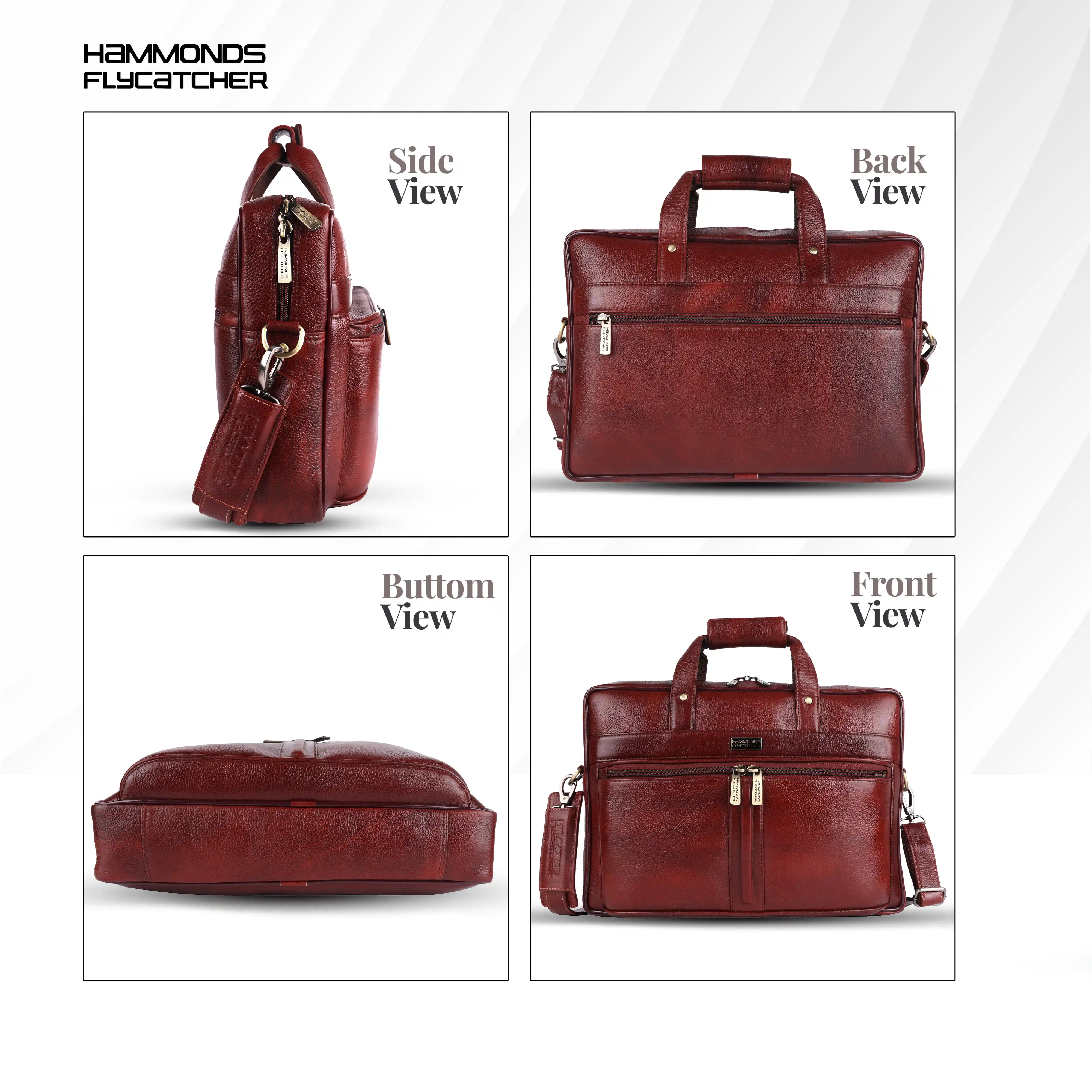 Genuine Leather Office Bag for Men - Laptop Bag - Fits Upto 15.6 Inch Laptop/MacBook - 1 Year Warranty - Image 5