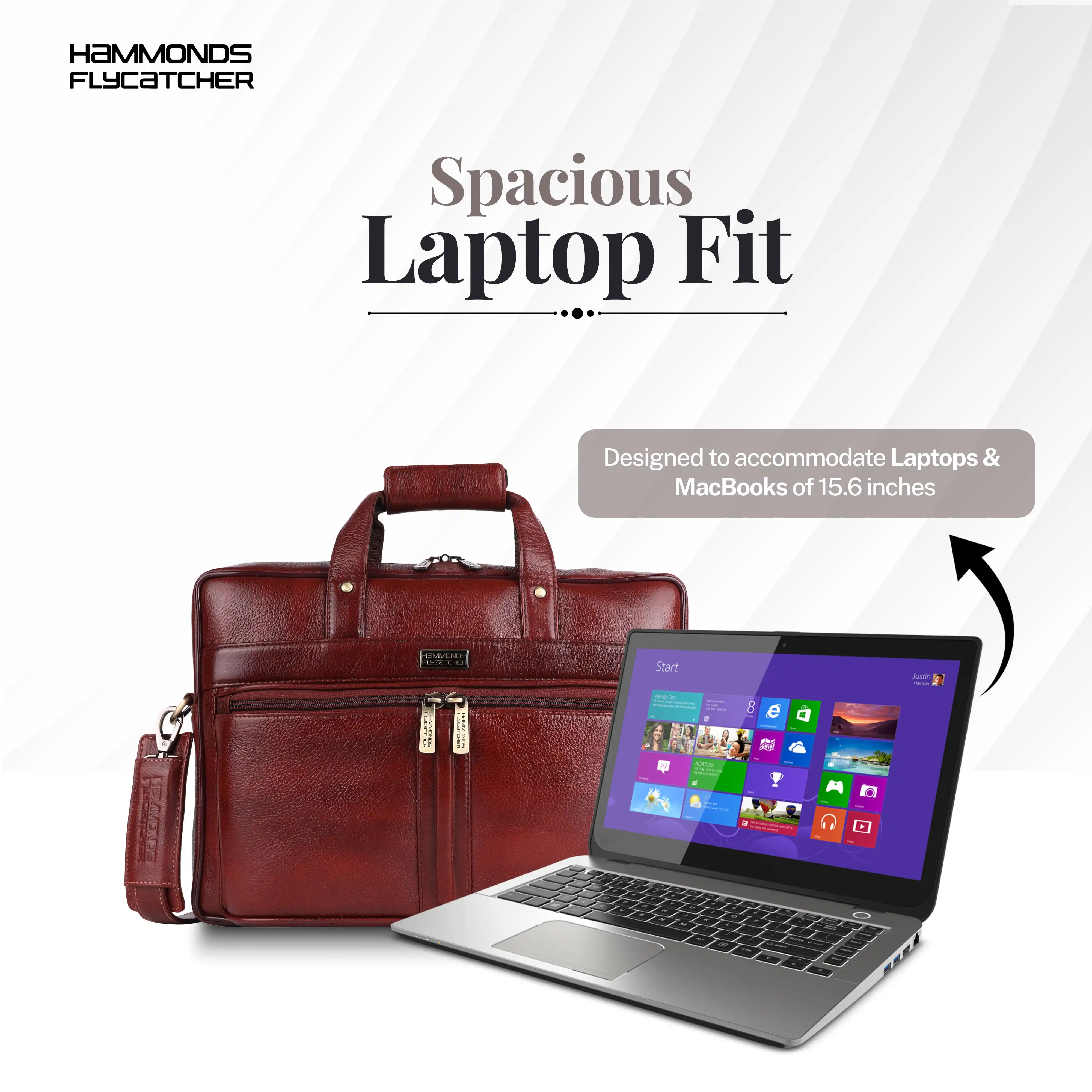 Genuine Leather Office Bag for Men - Laptop Bag - Fits Upto 15.6 Inch Laptop/MacBook - 1 Year Warranty - Image 6