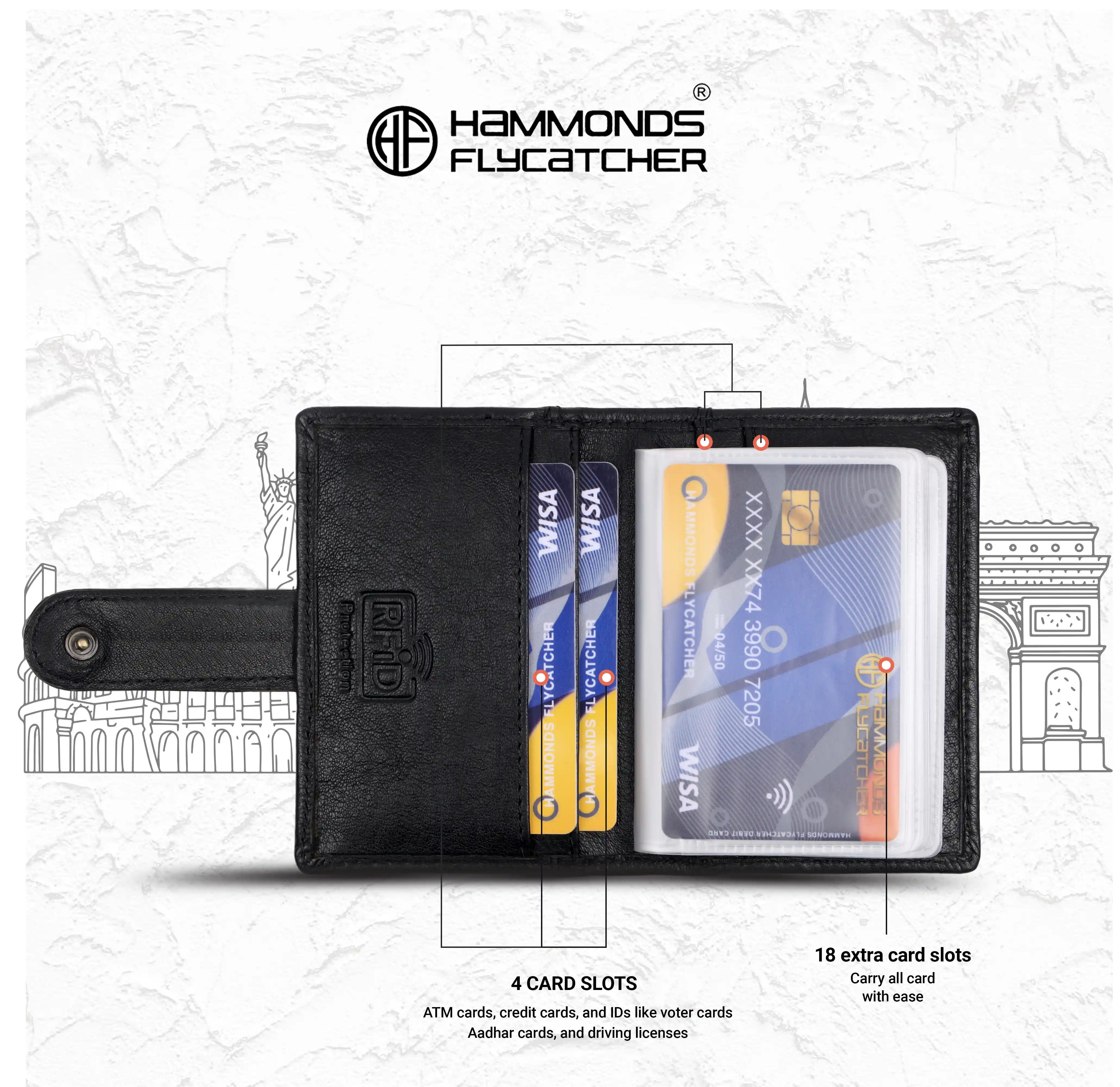 Genuine Leather RFID Protected Card Holder Wallet for Men and Women - Image 54