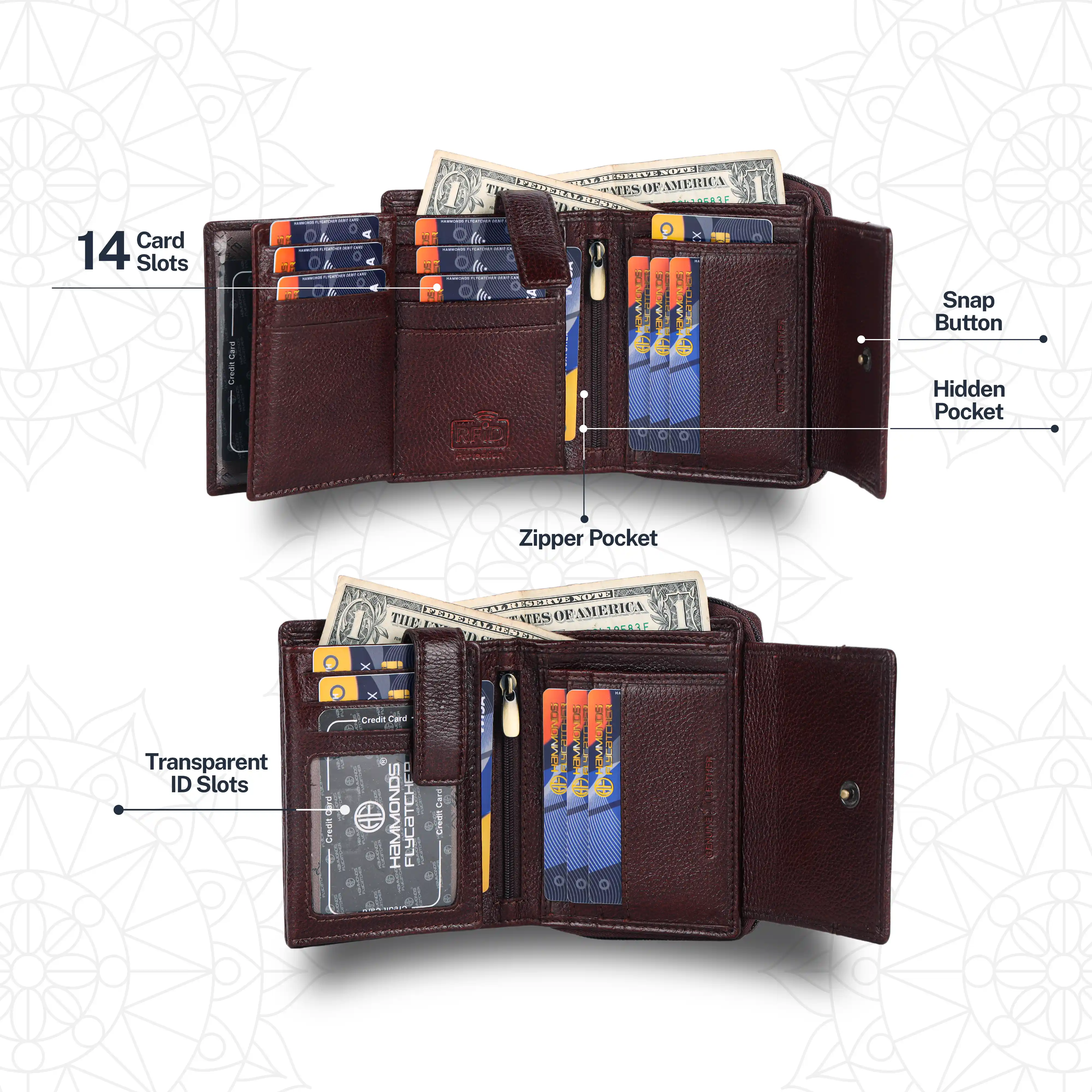Genuine Leather Wallet Gift Set Combo (His & Hers) - Anniversary or Wedding Present - Image 15