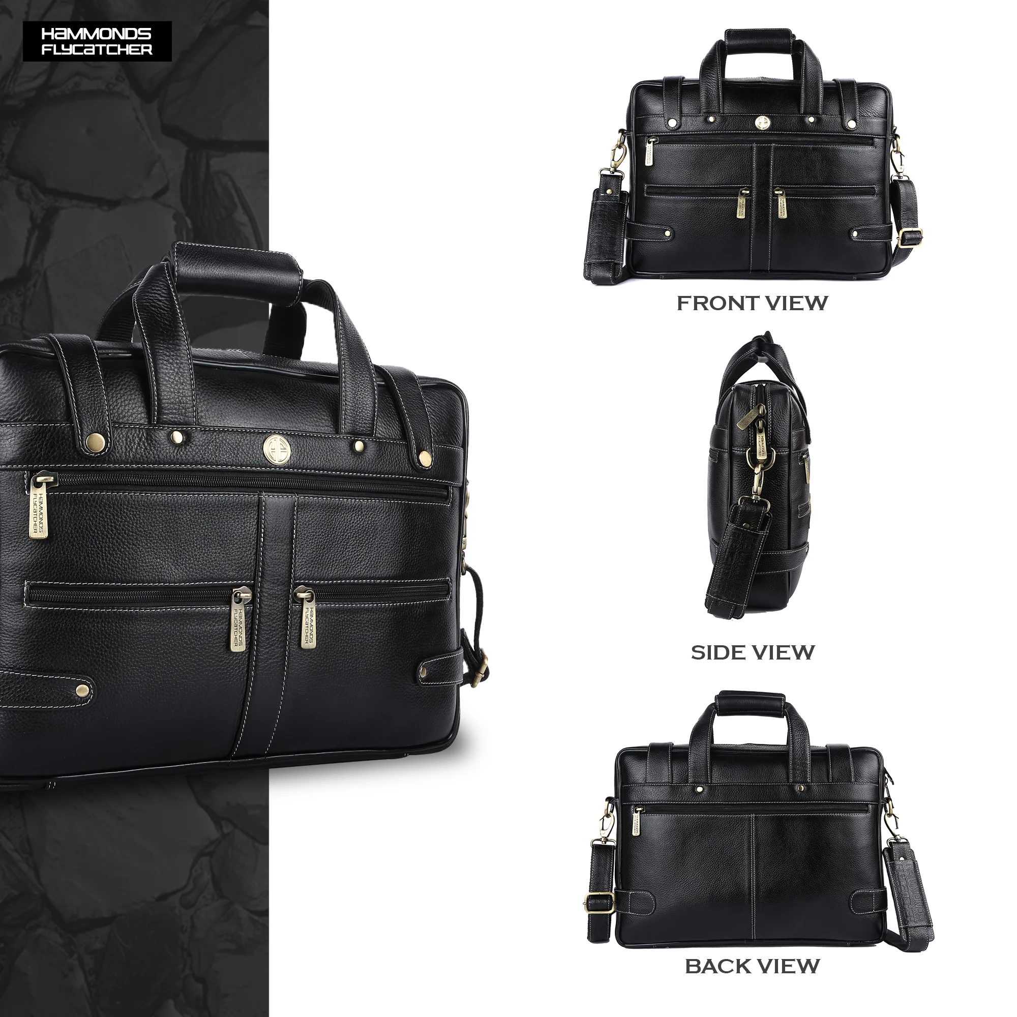 Branded Laptop Bag for Men - Genuine Leather - Fits Up to 15.6 Inch Laptop/MacBook - 1 Year Warranty - Image 12