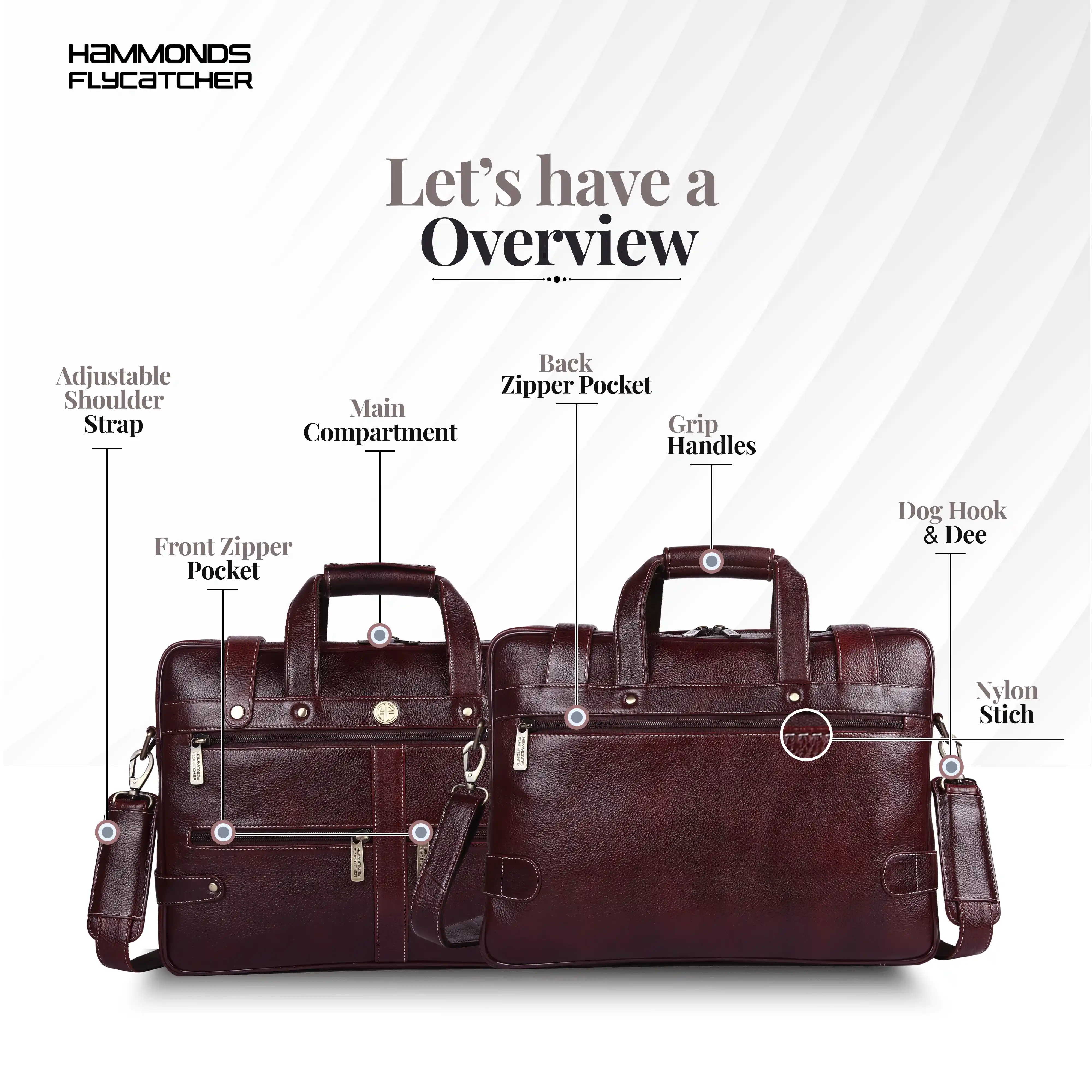 Branded Laptop Bag for Men - Genuine Leather - Fits Up to 15.6 Inch Laptop/MacBook - 1 Year Warranty - Image 3