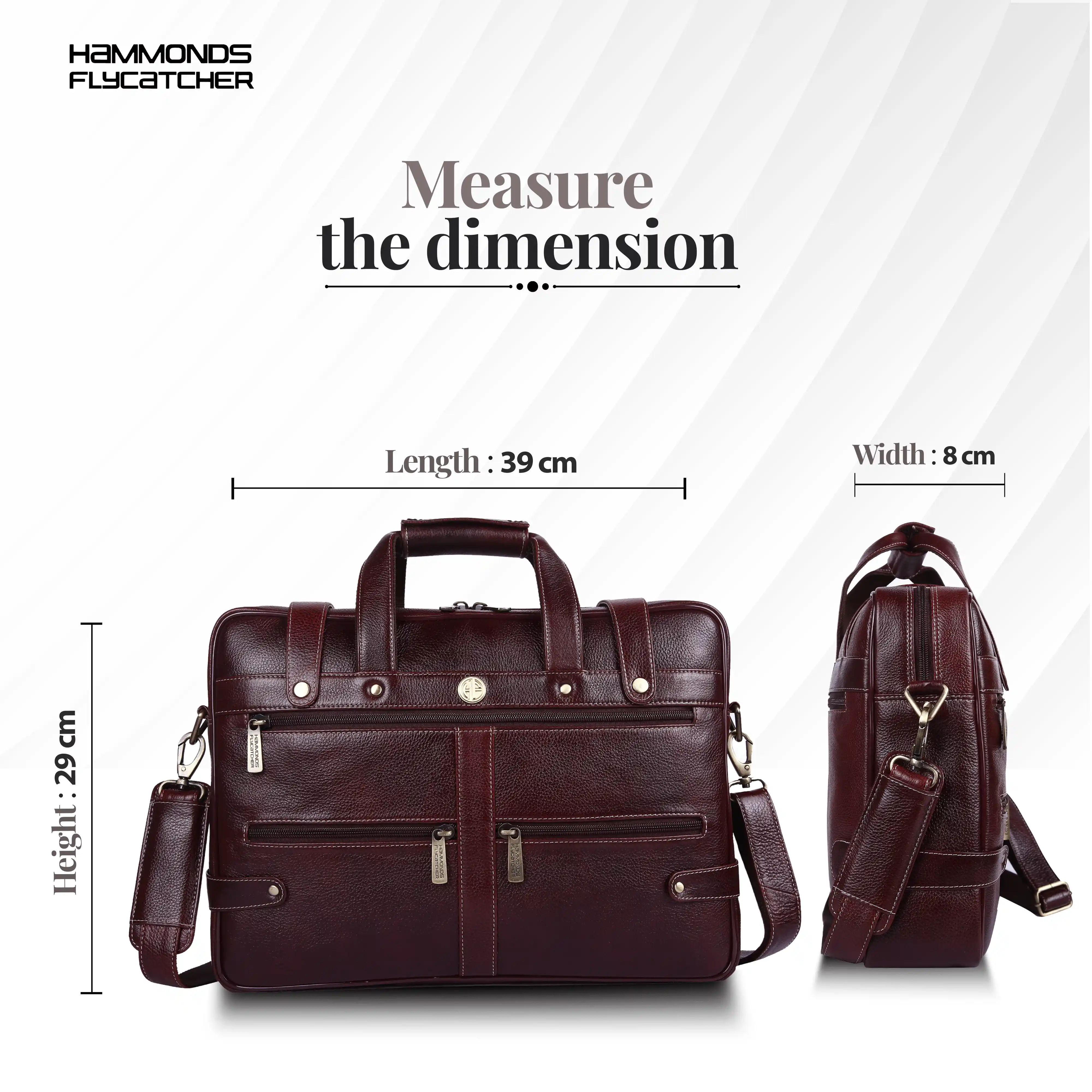 Branded Laptop Bag for Men - Genuine Leather - Fits Up to 15.6 Inch Laptop/MacBook - 1 Year Warranty - Image 7