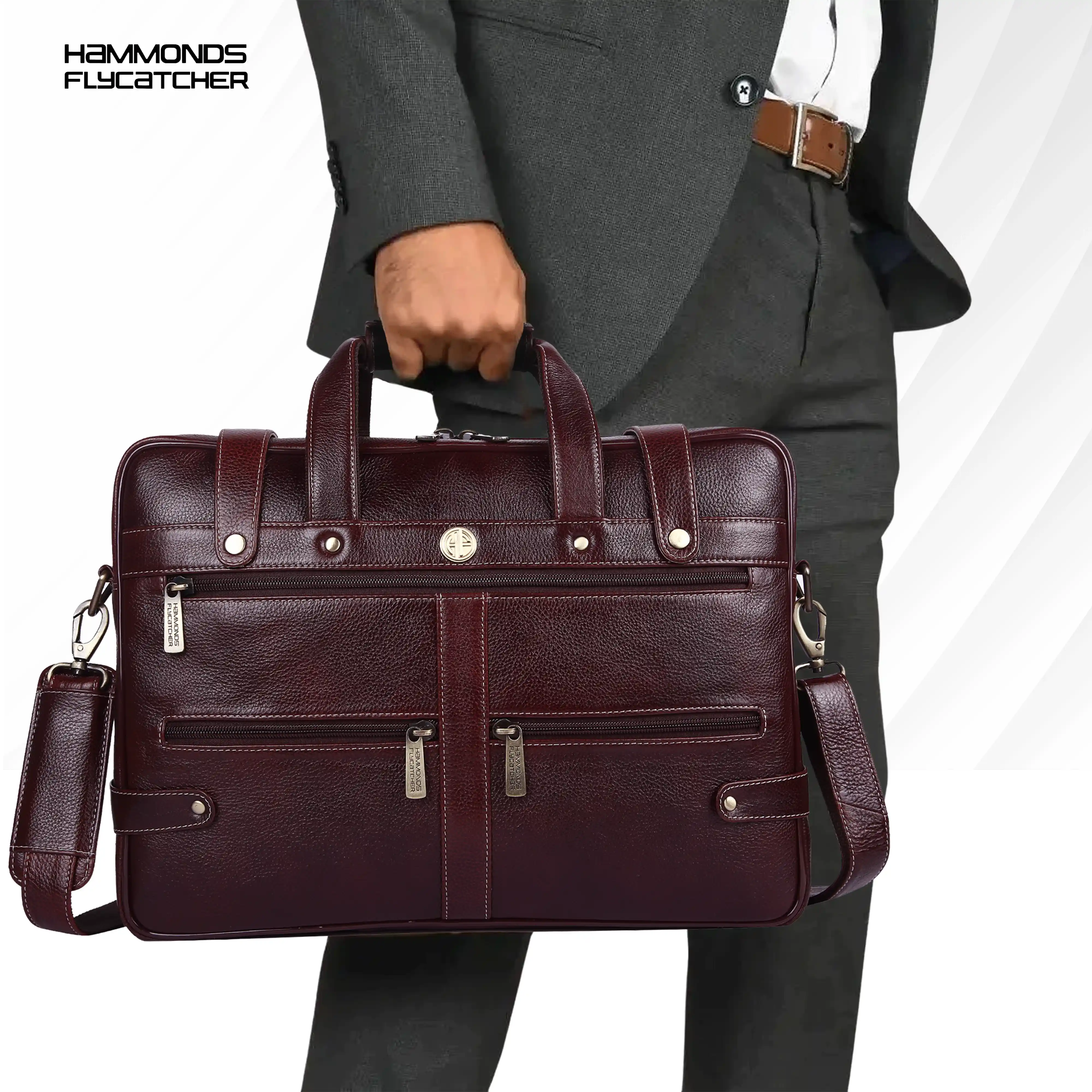Branded Laptop Bag for Men - Genuine Leather - Fits Up to 15.6 Inch Laptop/MacBook - 1 Year Warranty - Image 8