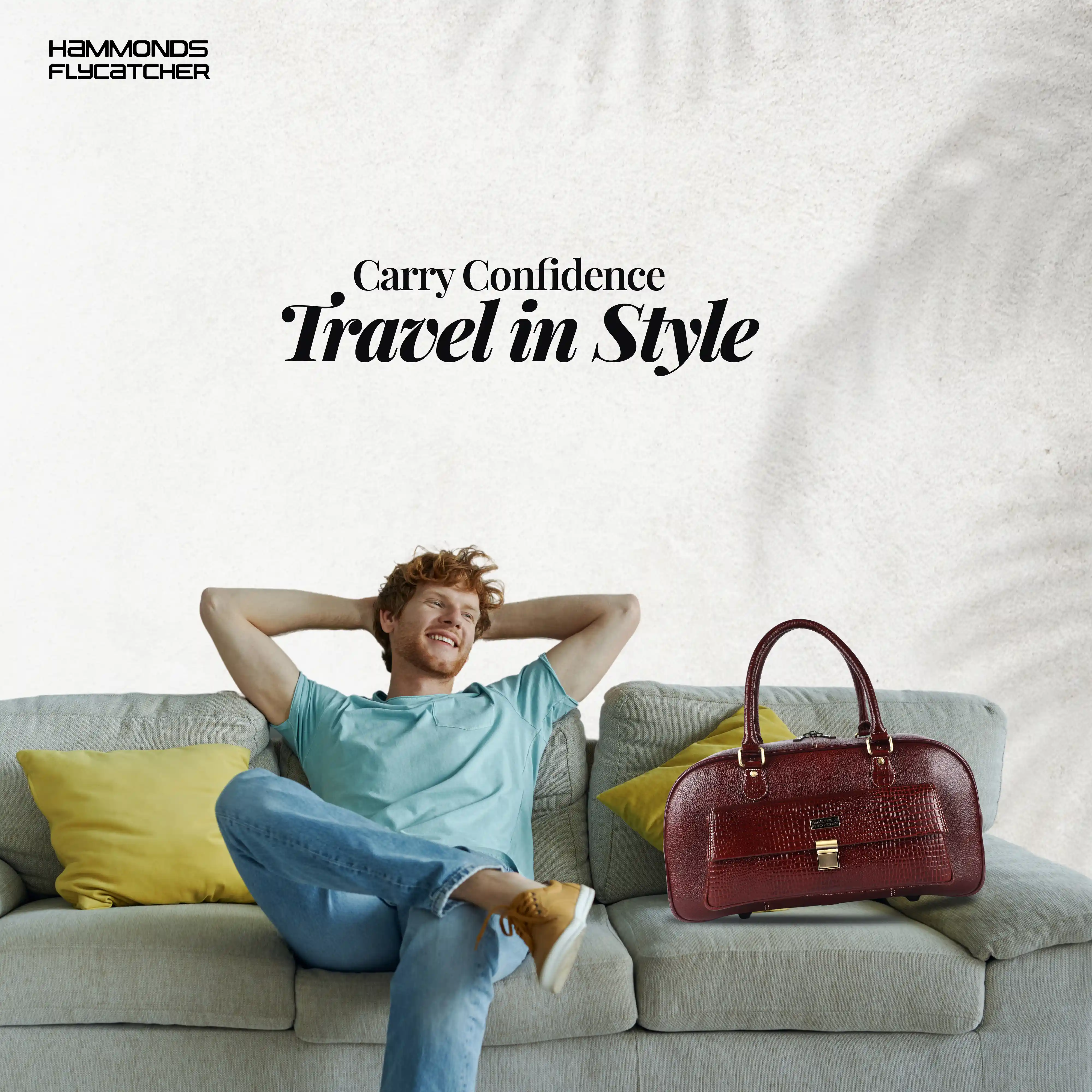 Genuine Leather Brown Travel Bag/Travel Bags for Luggage/Cabin Luggage Bags for Flight/Leather Travel Bags - Image 6