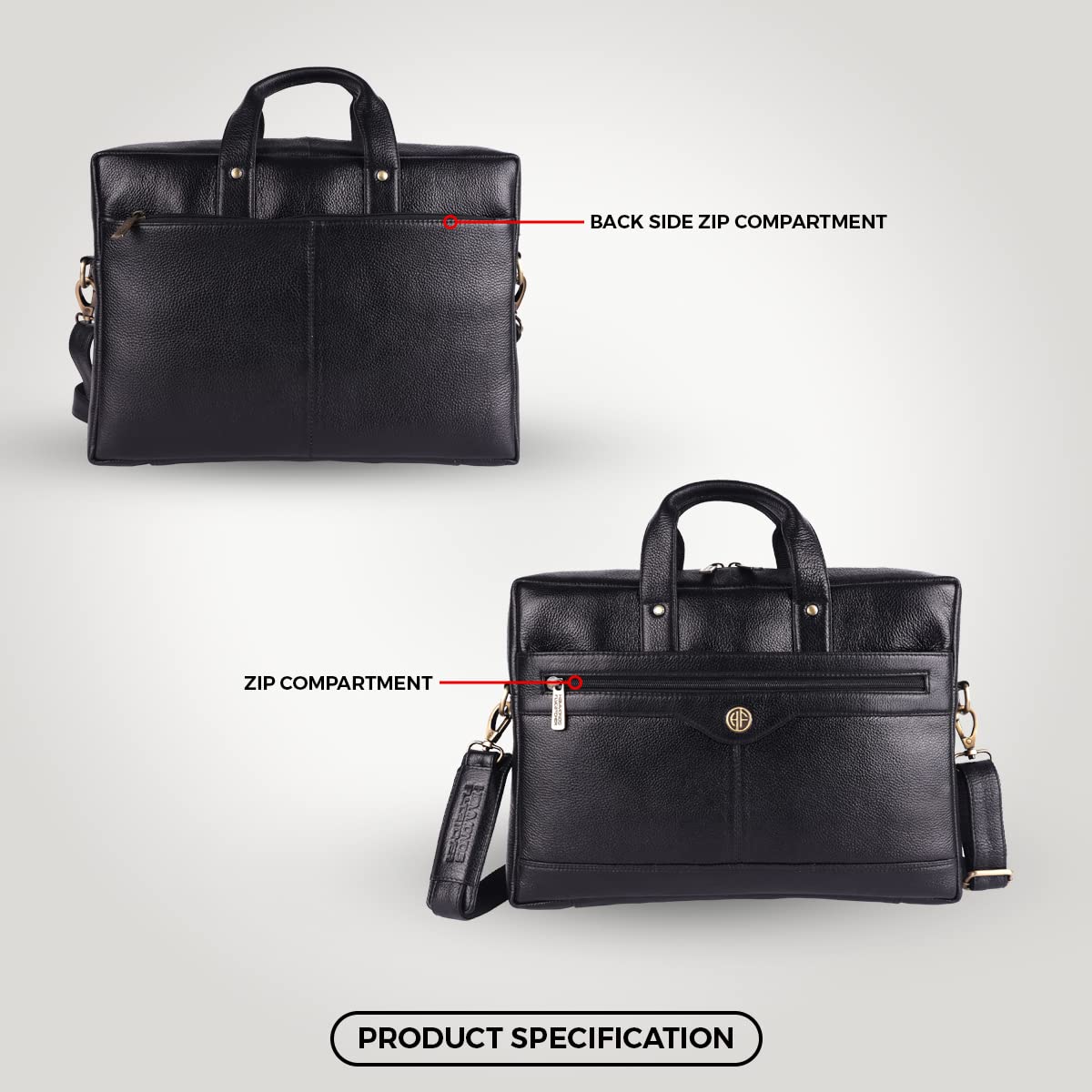 Genuine Leather Executive Office Bag - Shoulder Laptop Messenger Bag for Men - Fits up to 14/15.6 Inch - Image 5