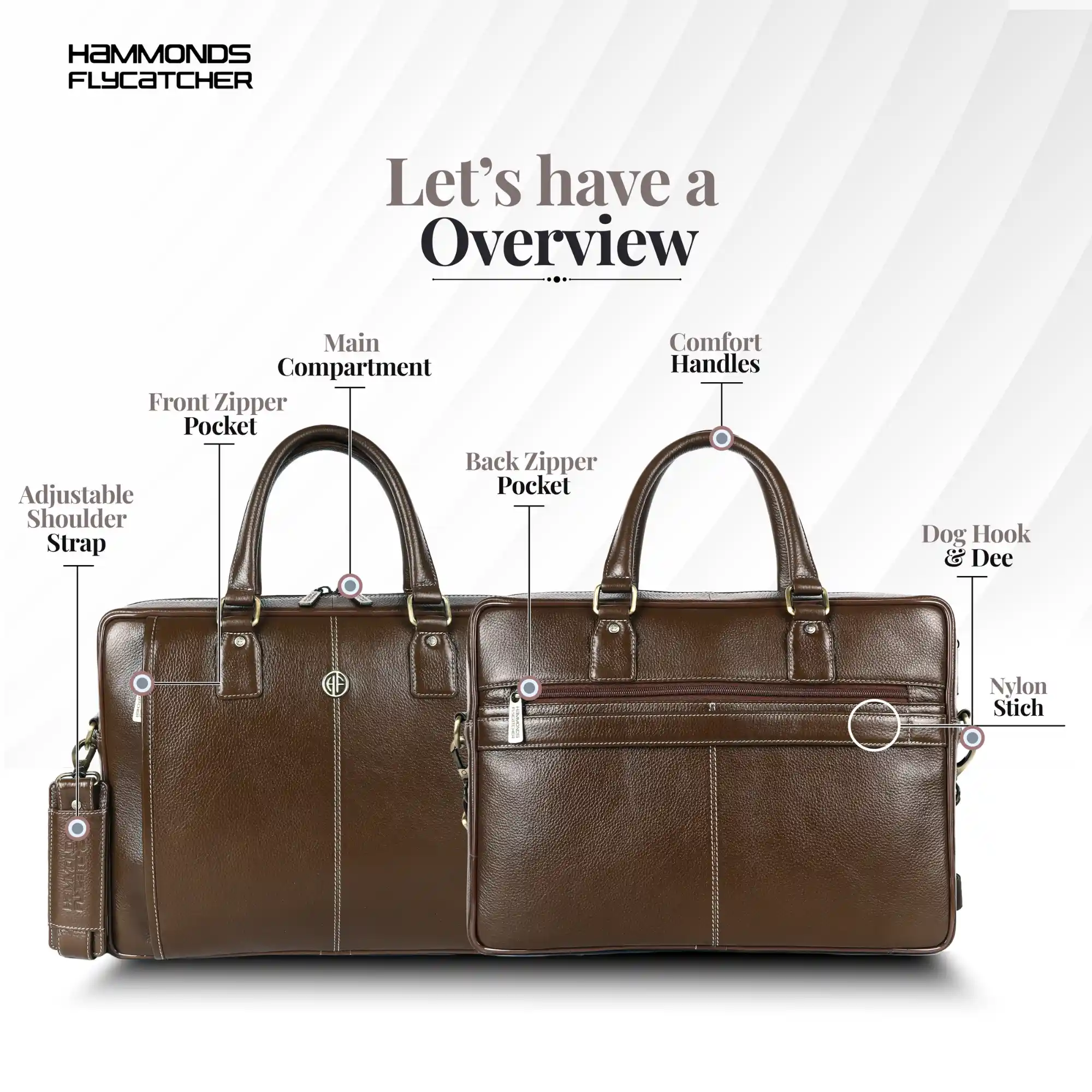 Genuine Leather Laptop Bag for Men - Office Bag, Brushwood - Fits Up to 15.6 Inch Laptop/MacBook - Shoulder - Image 12