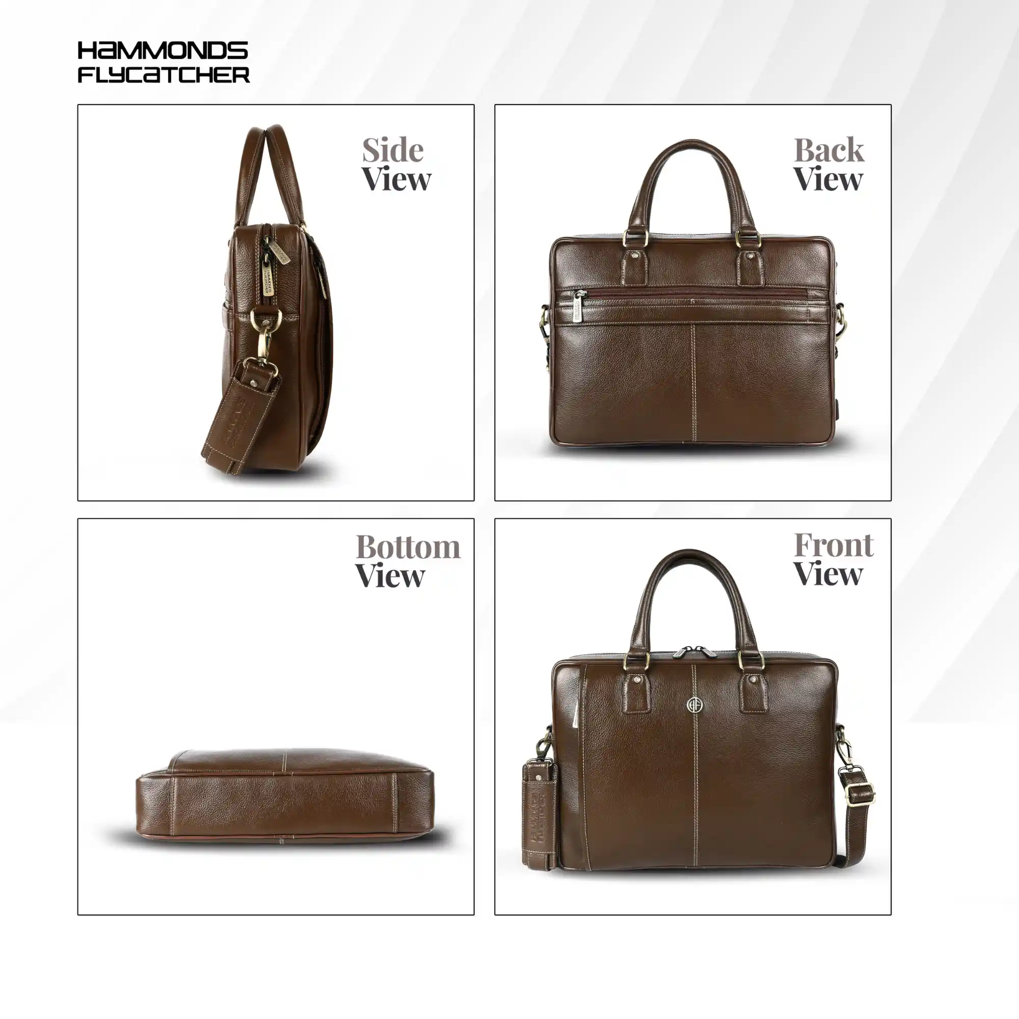 Genuine Leather Laptop Bag for Men - Office Bag, Brushwood - Fits Up to 15.6 Inch Laptop/MacBook - Shoulder - Image 14