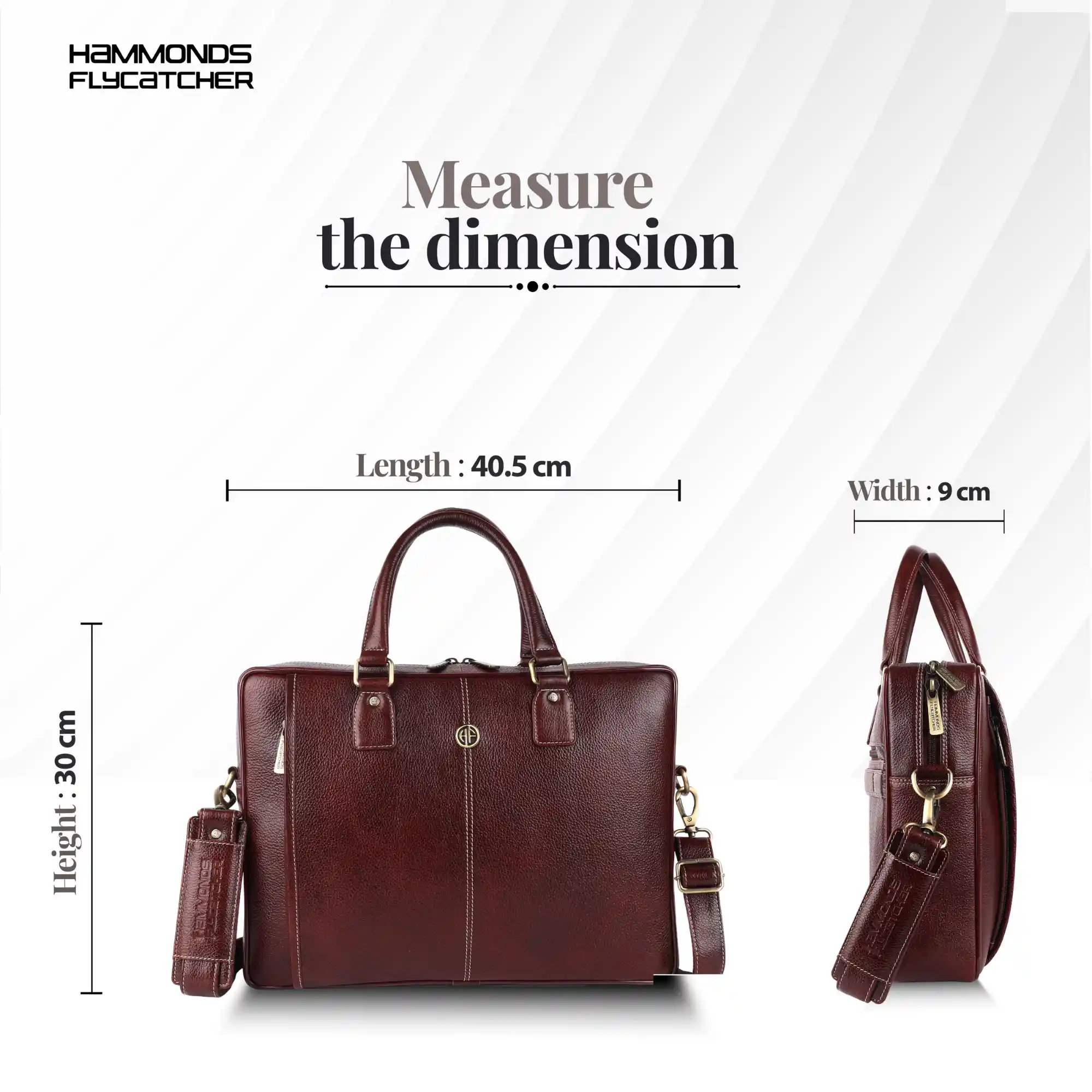Genuine Leather Laptop Bag for Men - Office Bag, Brushwood - Fits Up to 15.6 Inch Laptop/MacBook - Shoulder - Image 8