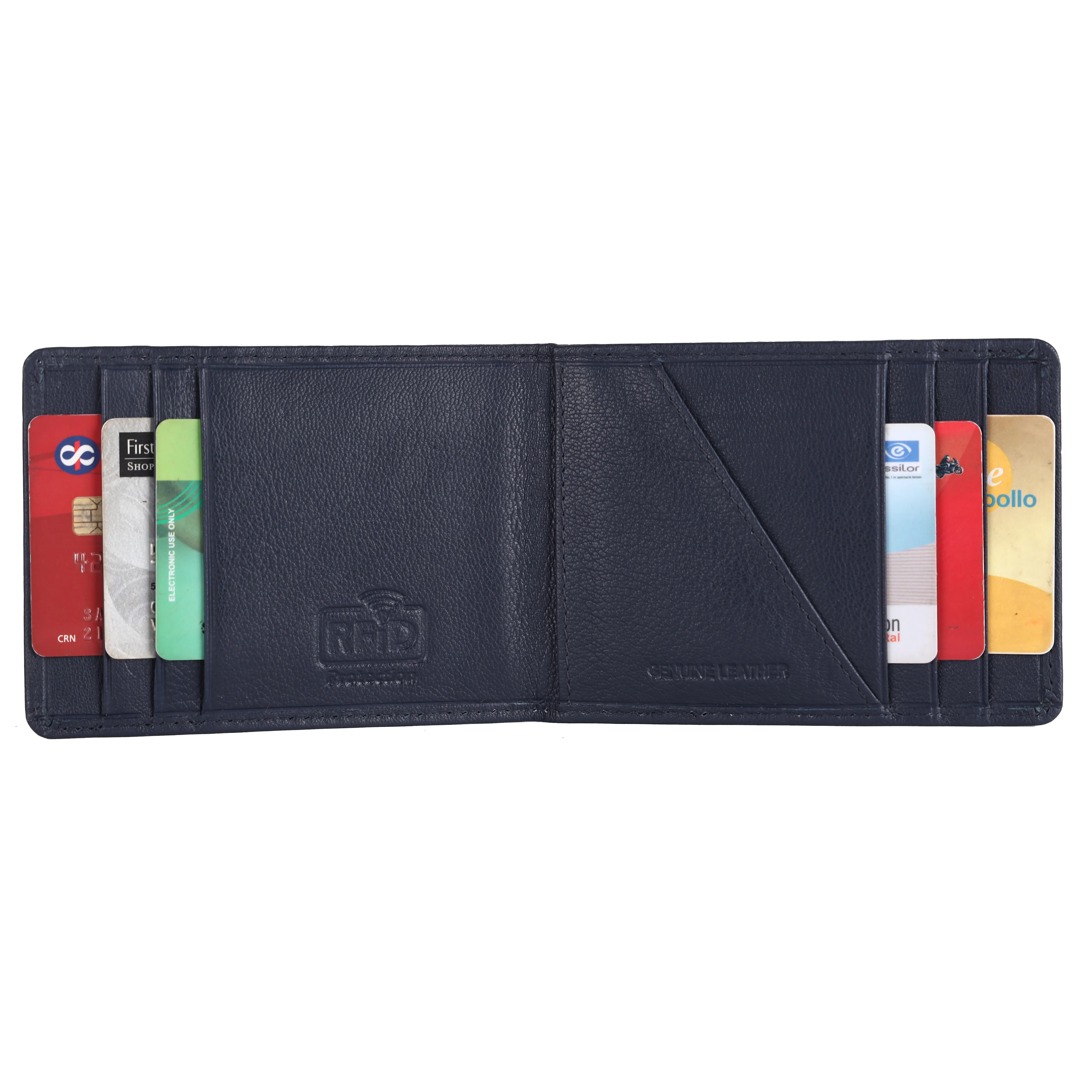 Genuine Leather Slim Wallet for Men, Blue | RFID Protected Leather Wallets for Men | Mens Wallet with 6 Card - Image 4