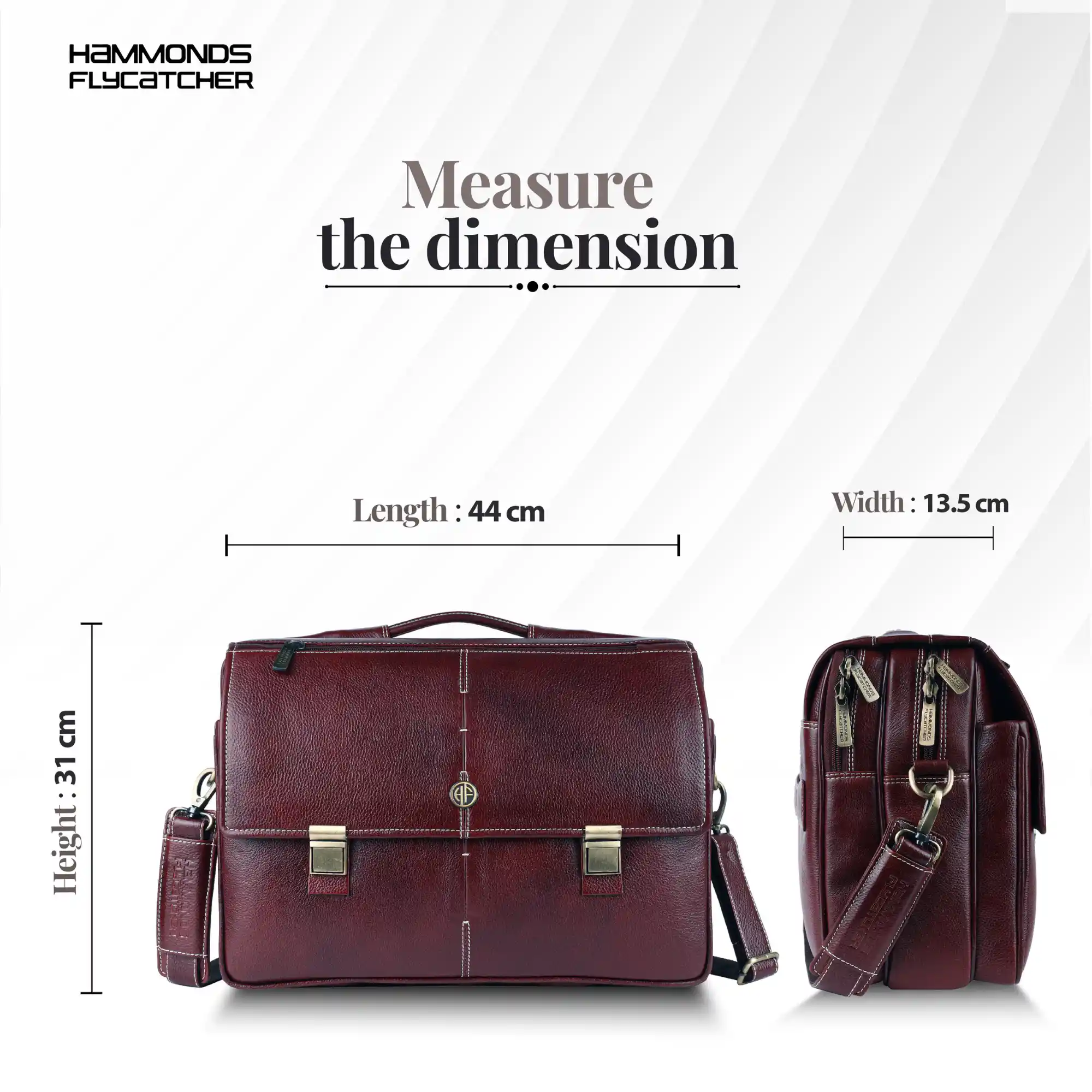 Laptop Bag for Men - Genuine Leather Office Bag, Brown Messenger Bag - Fits 14/15.6 Inch Laptop - Image 7