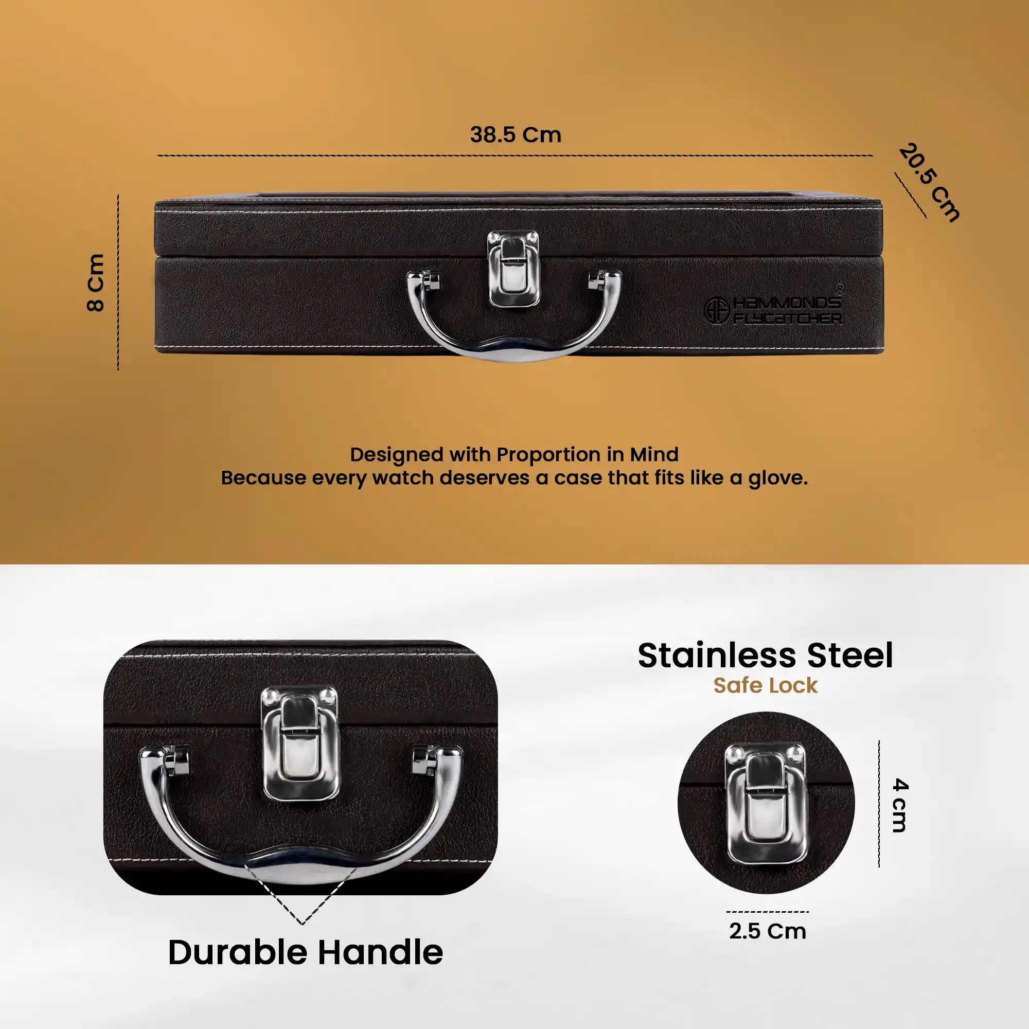 Premium Vegan Leather Men's and Women's Watch Box/Organiser with Glass Window, Gift Ready Luxury Watches Display Case for Collectors - Image 6