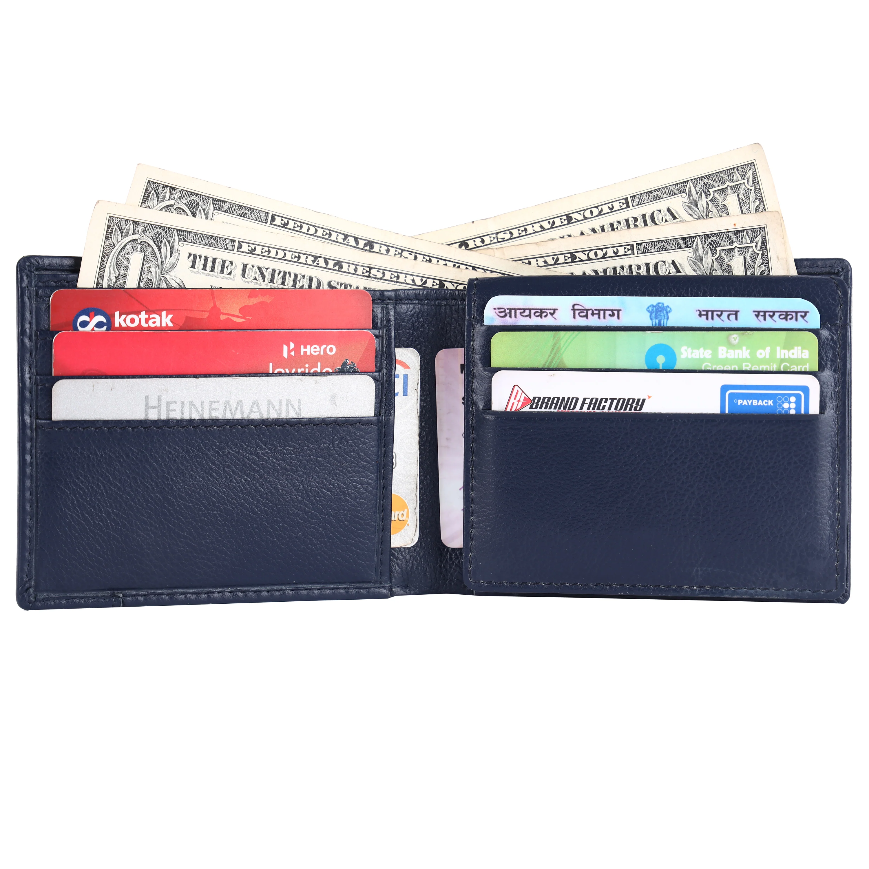 Wallet for Men - Blue | Genuine Leather Bifold Money Wallet | RFID Protected Wallets for Men| 6 ATM - Image 3