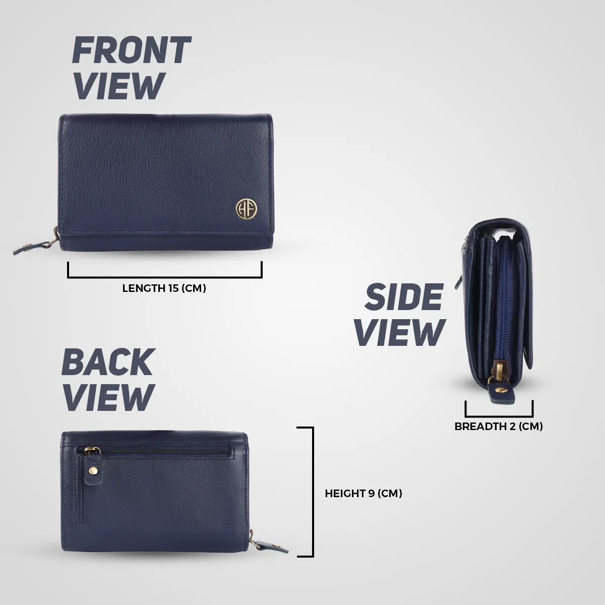 Ladies Leather Purse - RFID Protected, 8 Card Slots, 5 Compartments, Button Closure - For Daily Use - Image 29