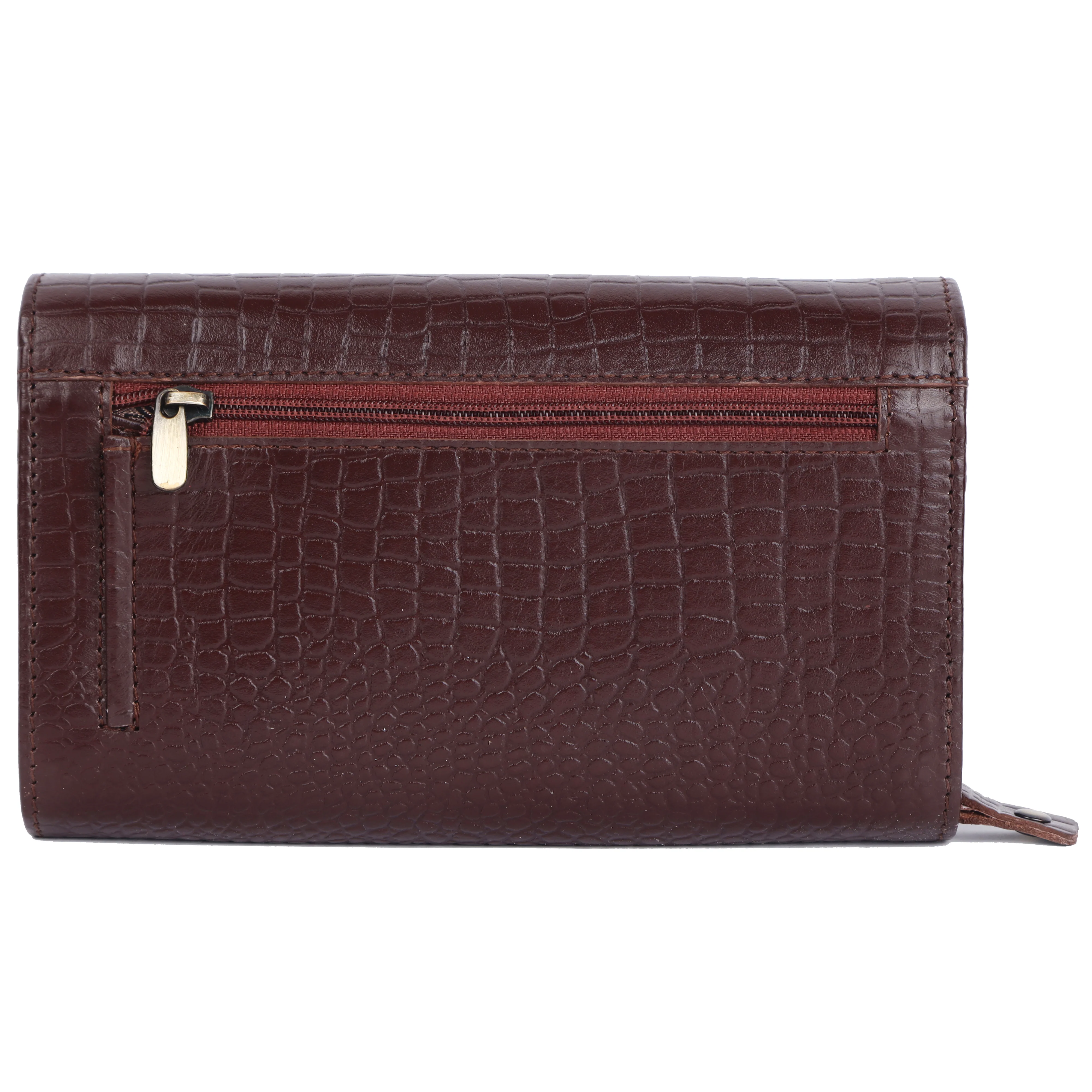 Ladies Leather Purse - RFID Protected, 8 Card Slots, 5 Compartments, Button Closure - For Daily Use - Image 7