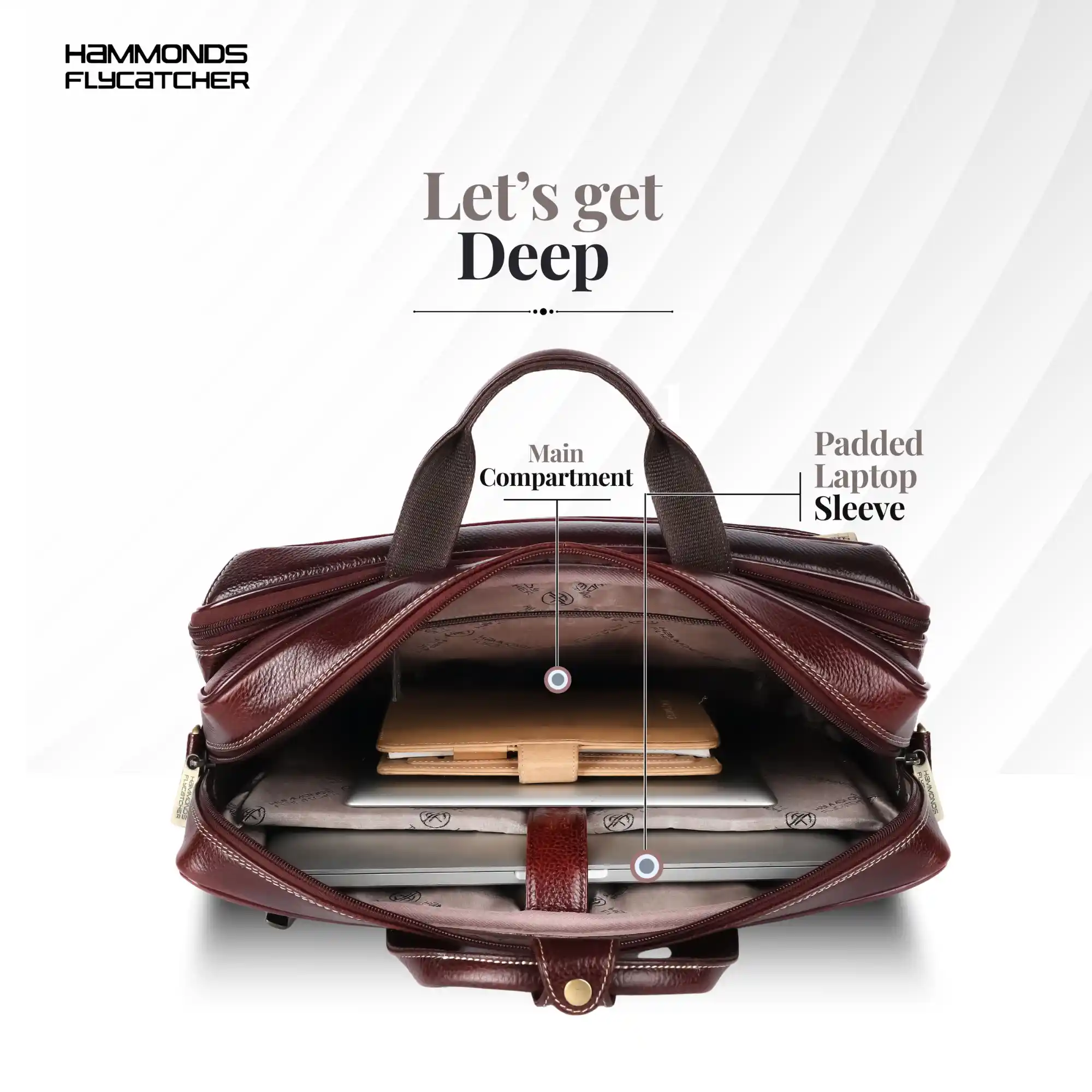 Laptop Bag for Men - Genuine Leather - Fits Upto 15.6 Inch Laptop - Image 12