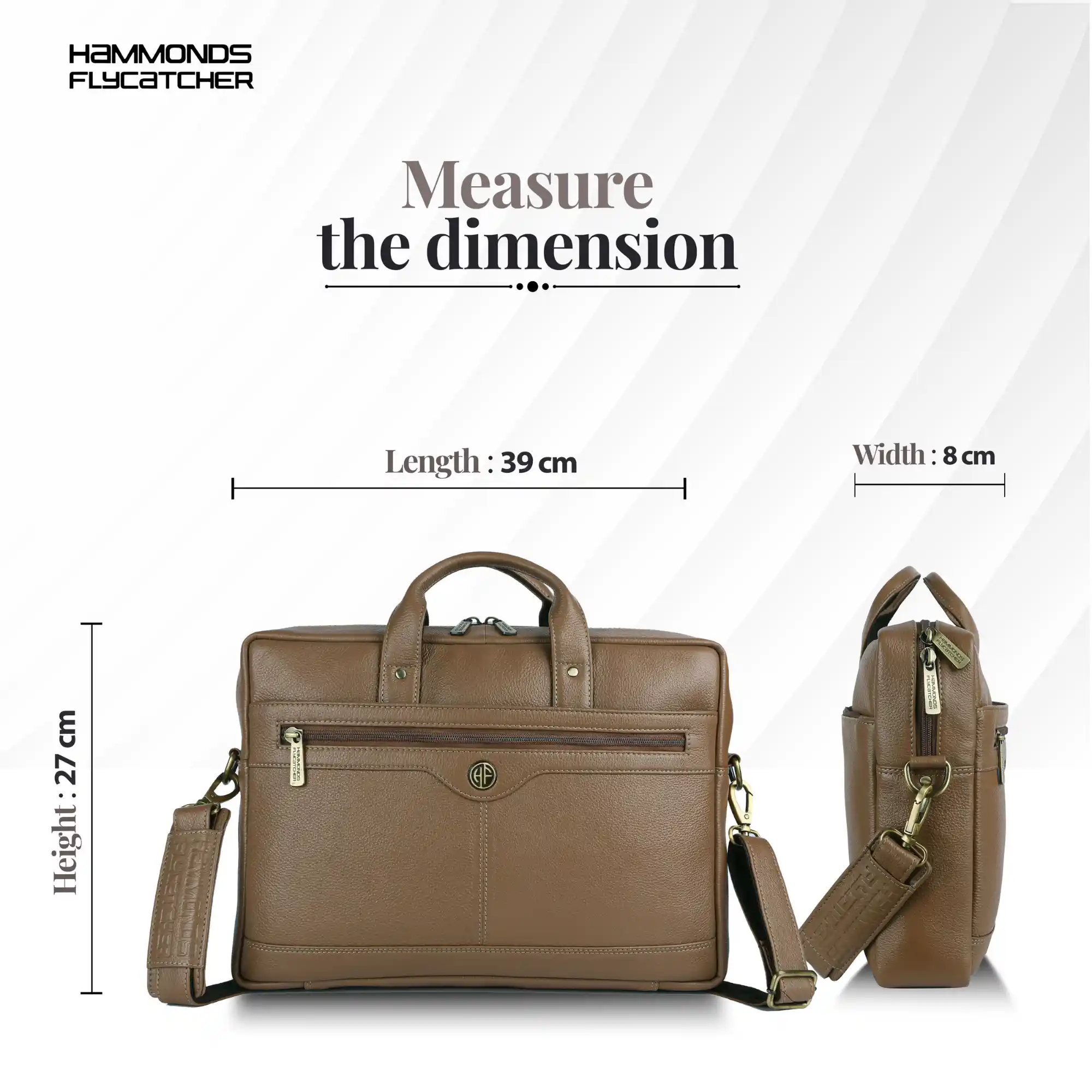 Laptop Bag for Men - Genuine Leather Office Bag with Multiple Compartments - Fits 14-15.6 Inch Laptop - Image 15