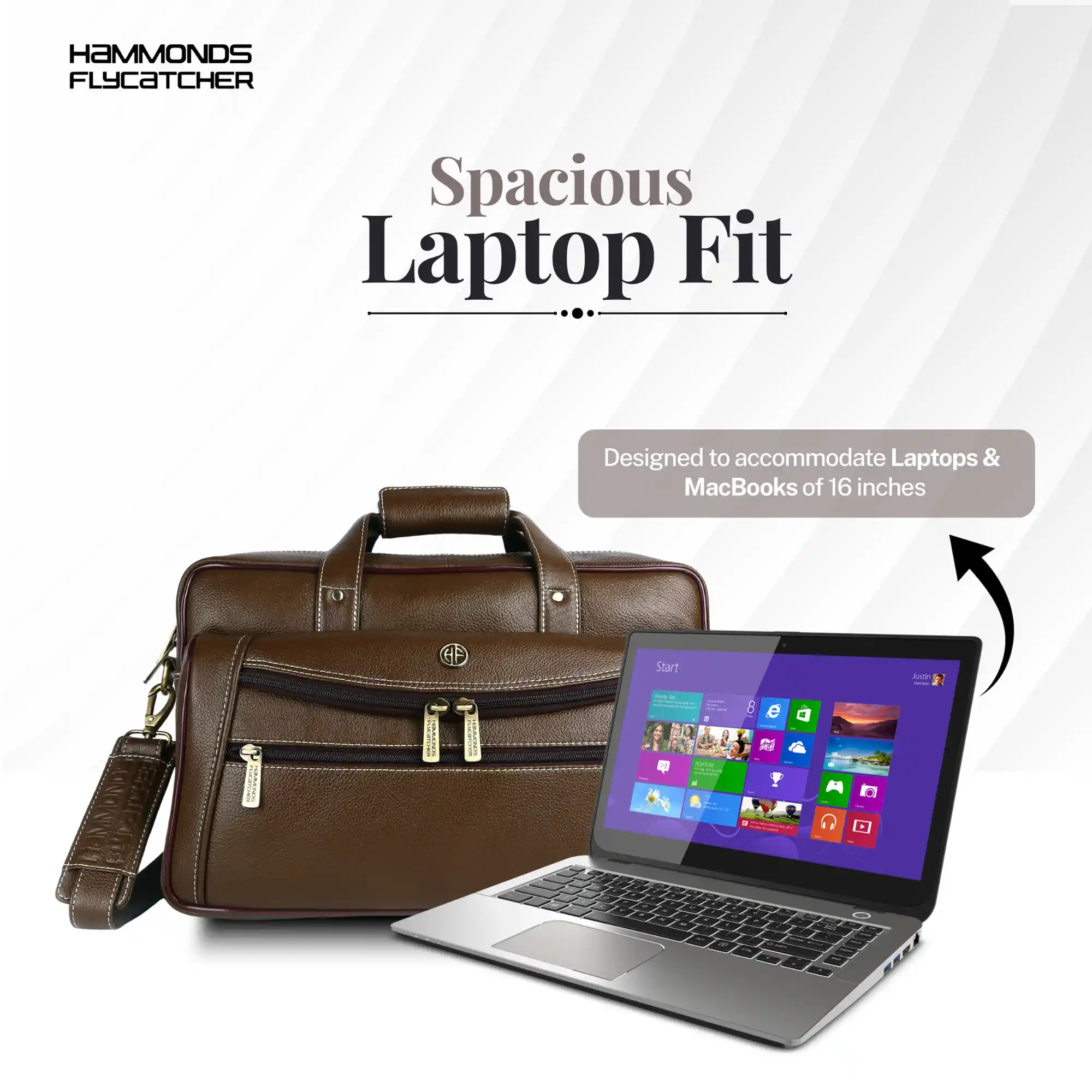 Laptop Messenger Bag For Men - Ideal for Office and Travel - Fits 14-15.6 inch Laptop - 1 Year Warranty - Image 14