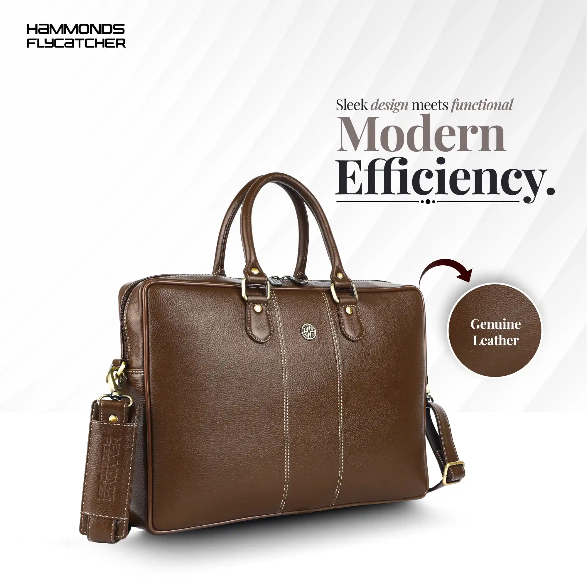 Laptop Shoulder Bag for Men- Genuine Leather Bag With Multiple Compartments- 1 Year Warranty - Image 2