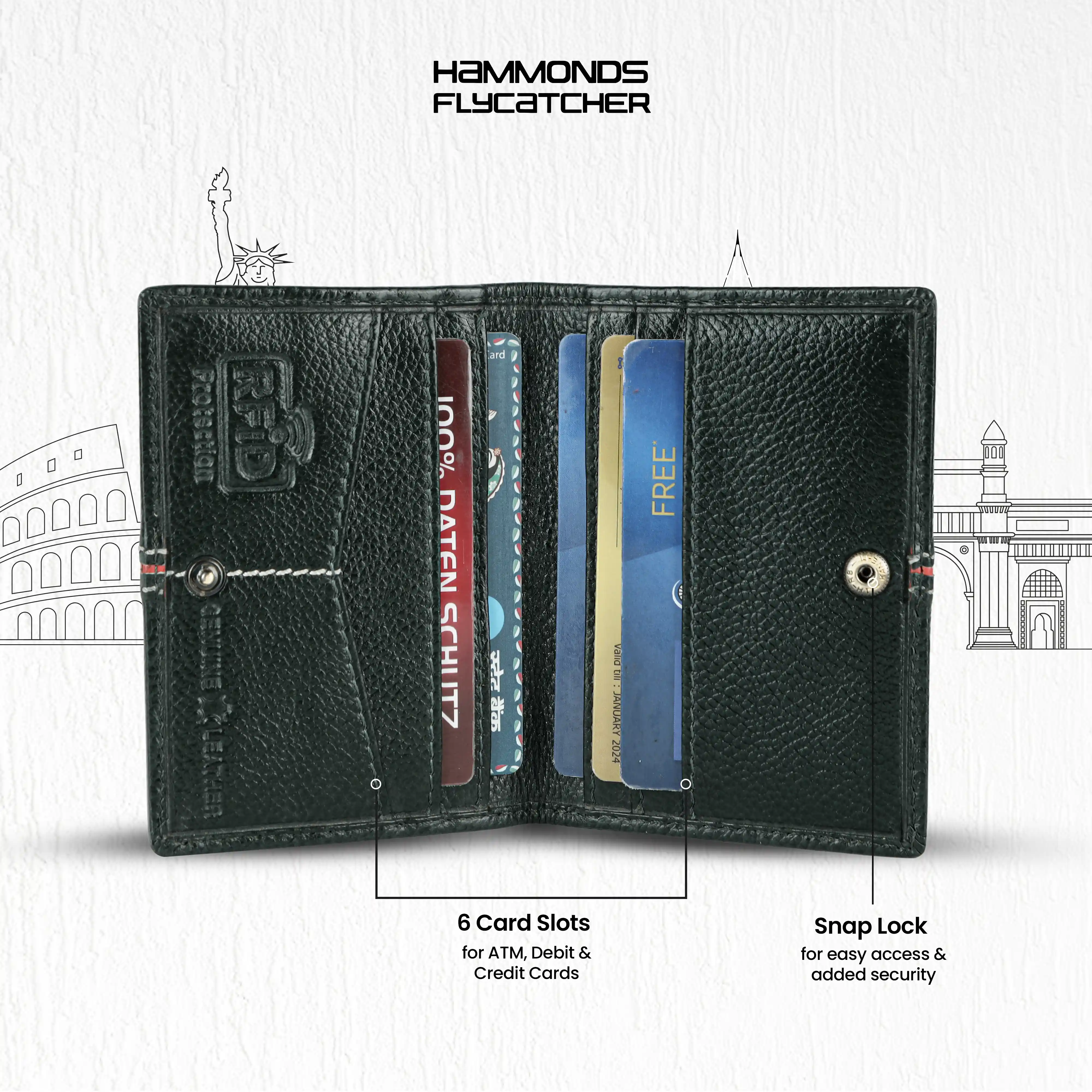 Leather Card Holder Wallet for Men and Women - Genuine Leather - Slim - RFID Protected - 6 Slots for ATM Credit/Debit Card - Image 29